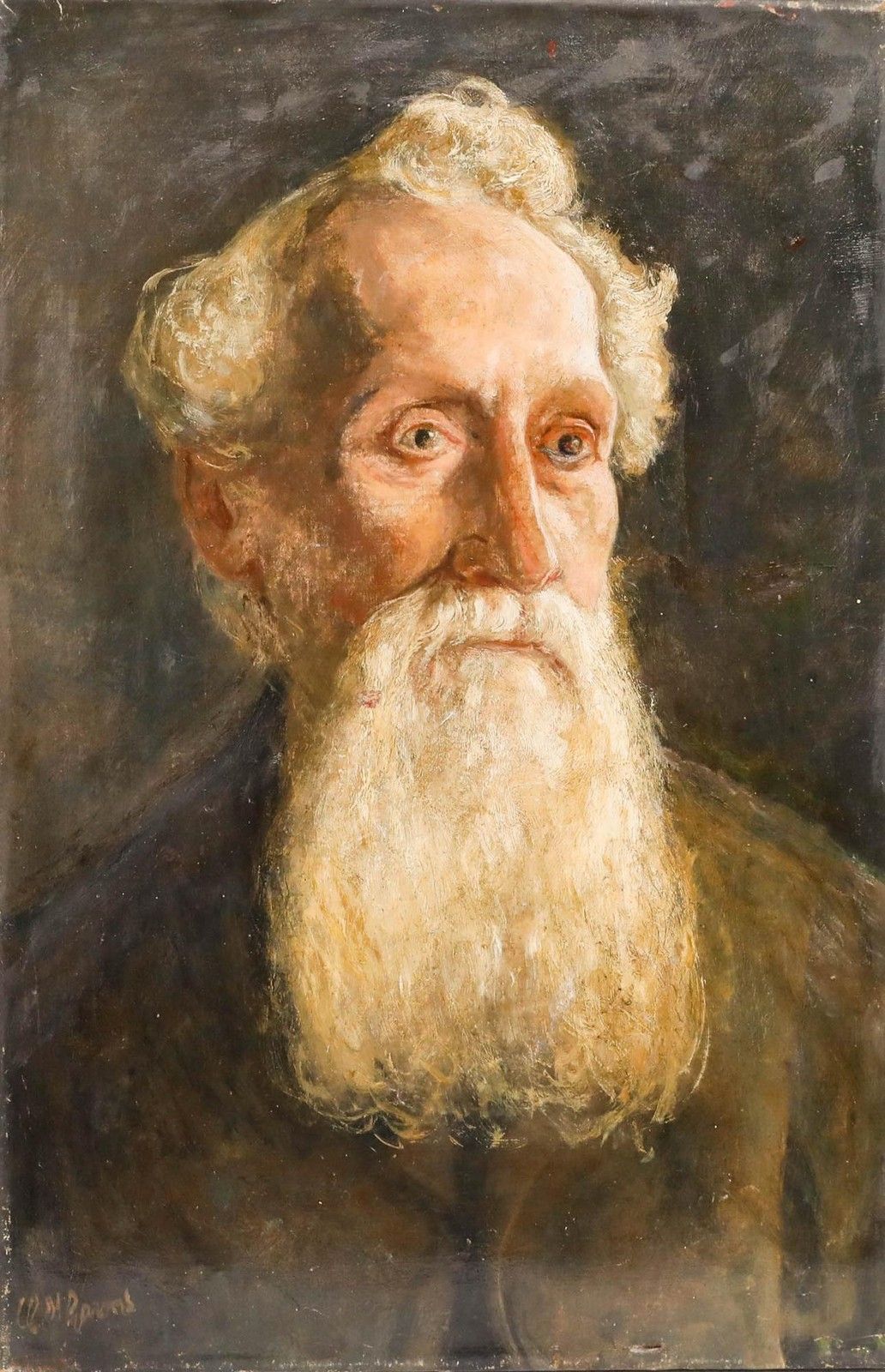 Coenraad Matthias Garms (1863 1944) Dutch Oil, Portrait Of A Bearded Man photo furniture