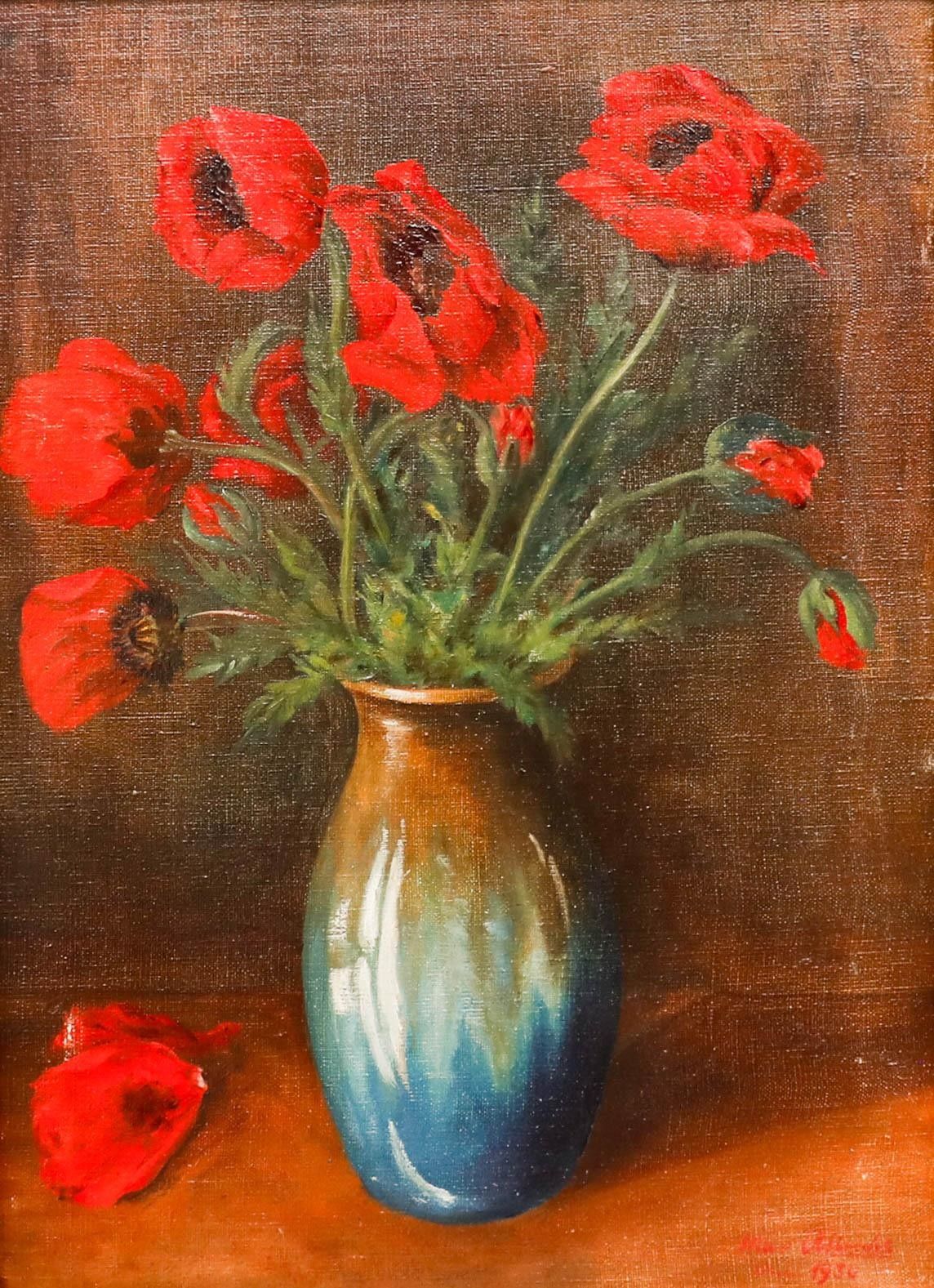 Max Albrecht 1930 Oil, Poppies photo furniture