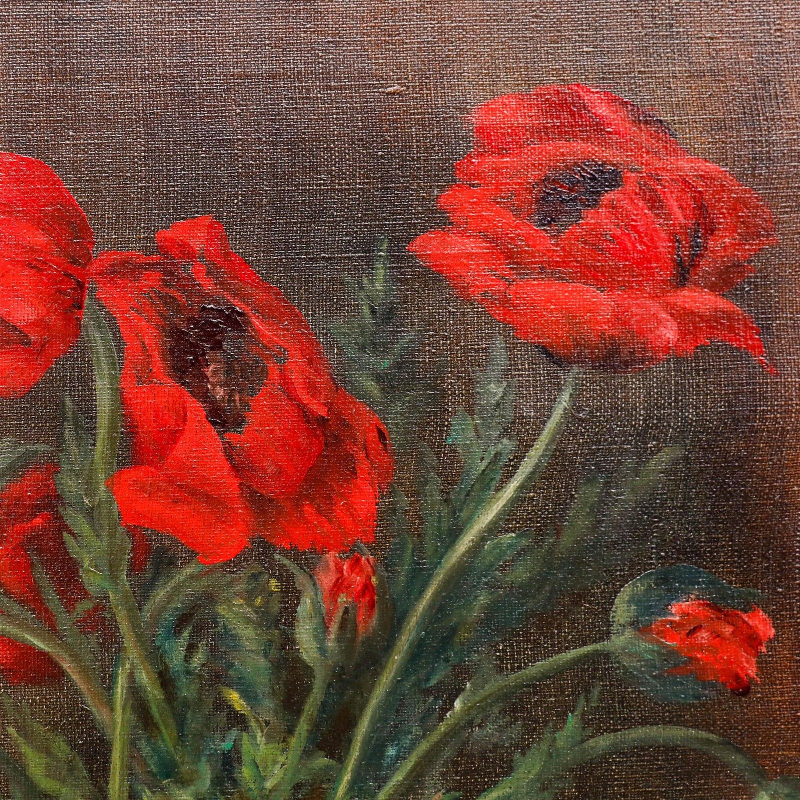 Max Albrecht 1930 Oil, Poppies photo Art