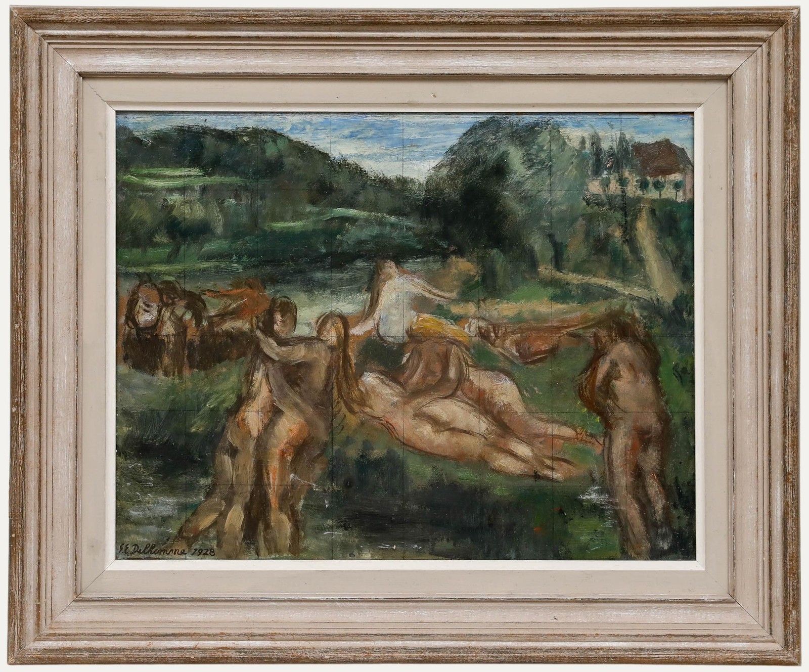 Georges Eugene Delhomme (1904 1989) 1928 Oil, Figures In A Landscape