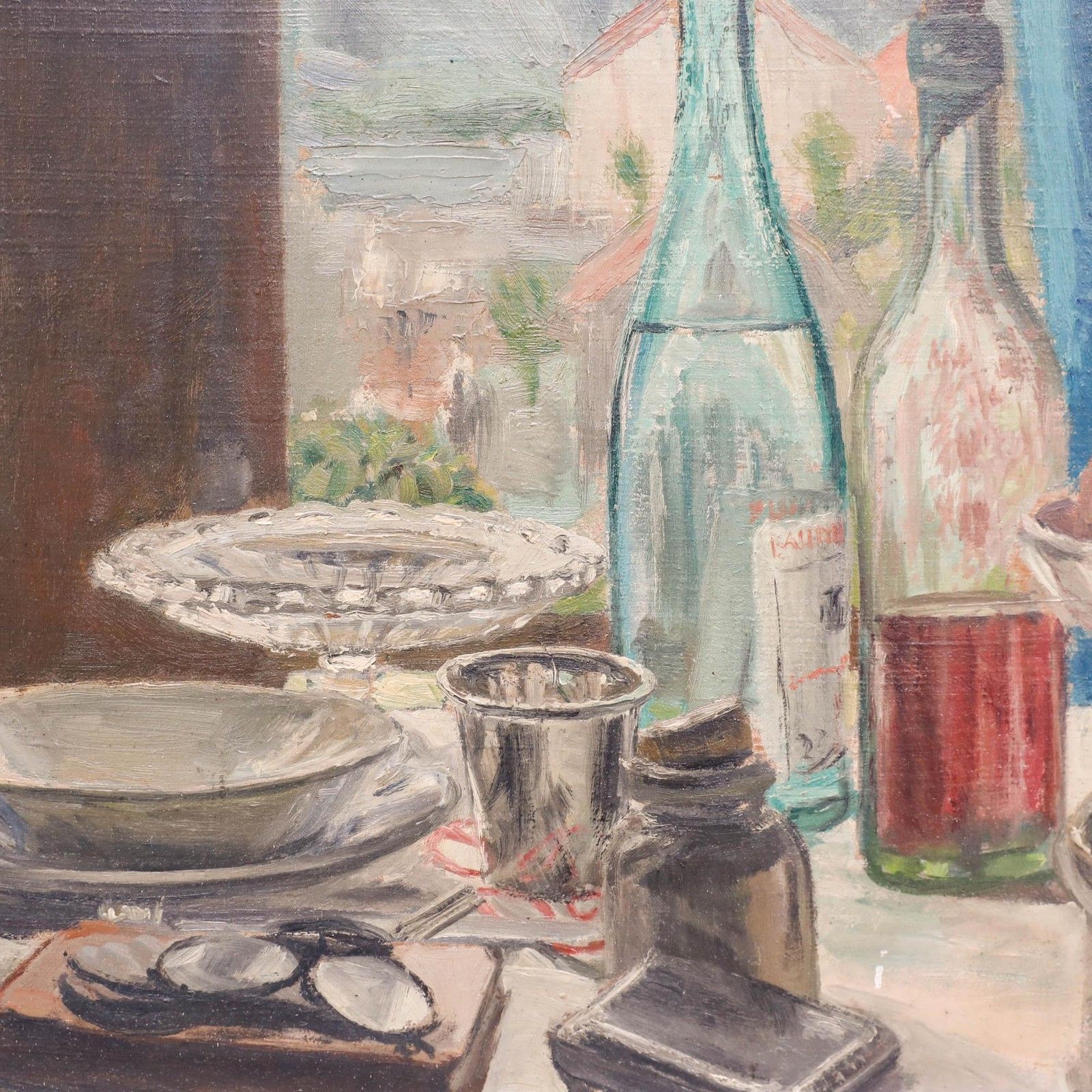 Georges Eugene Delhomme (1904 1989) 20th Century Oil, Table By The Window photo Art