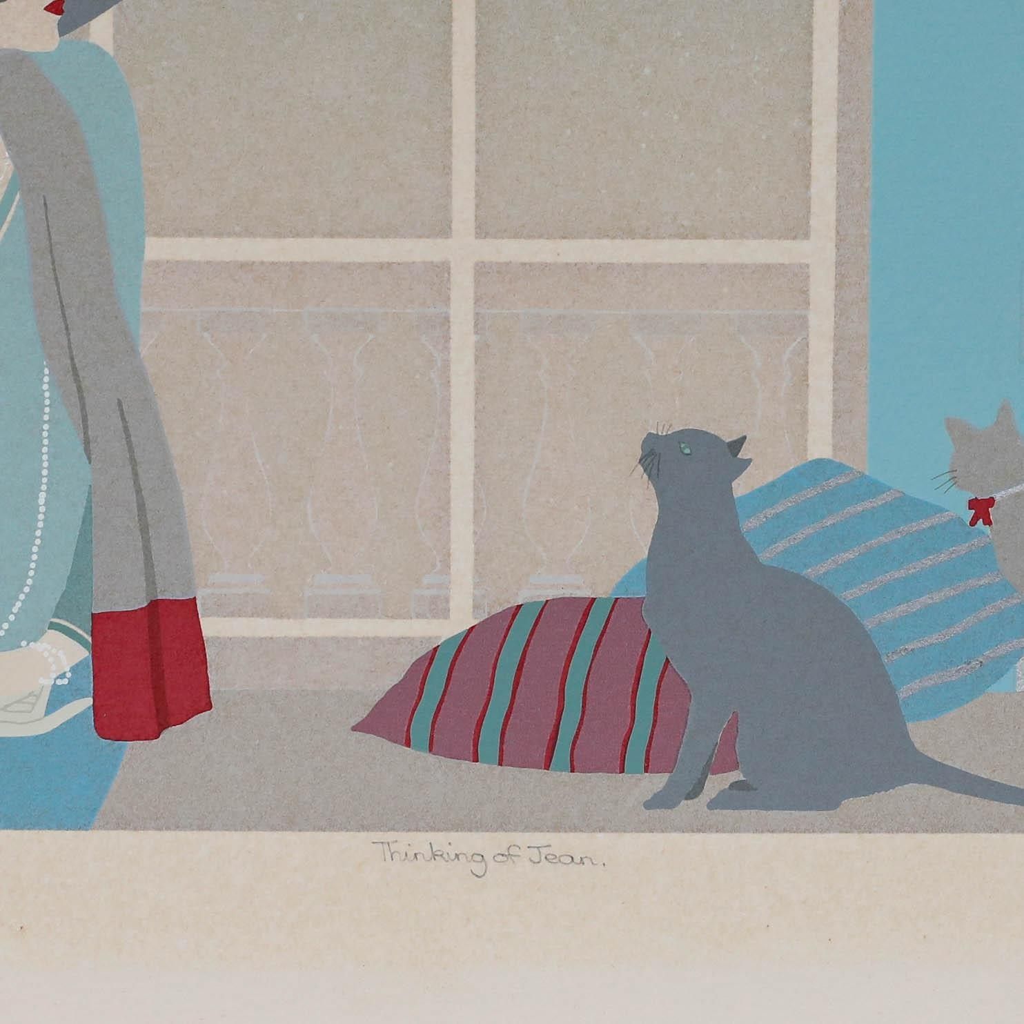 Linda Hill (B.1961) 20th Century Silkscreen, Thinking Of Jean photo Art