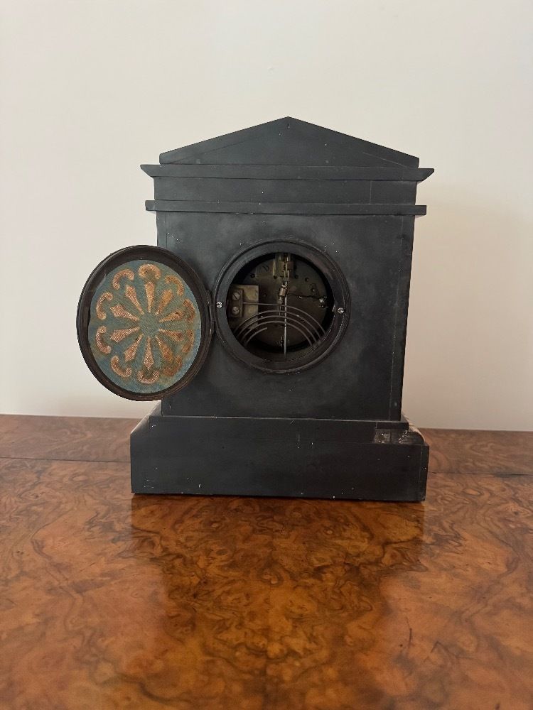 Attractive Antique Quality Marble Inlaid Mantle Clock By Baby And Jannings photo 625.0