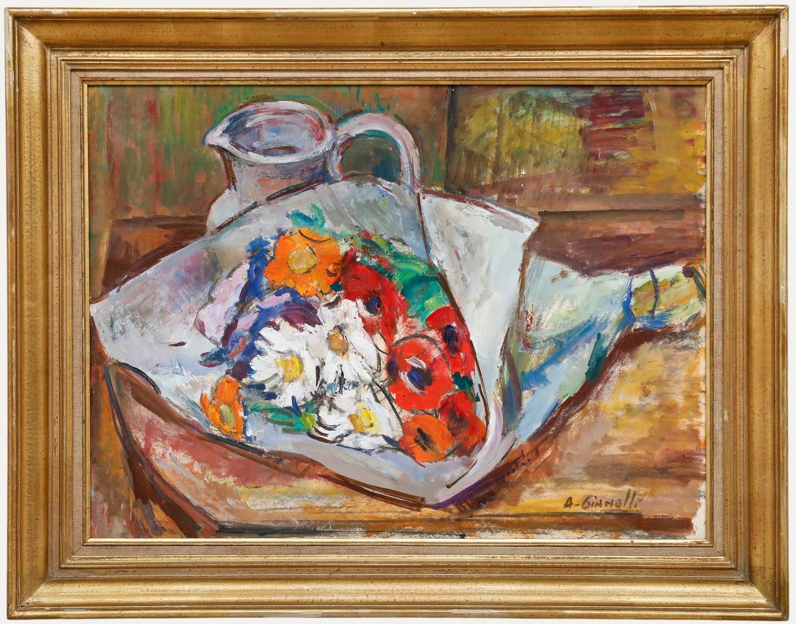 Antoine Marius Gianelli (1896 1983) Acrylic, A Beautiful Bouquet