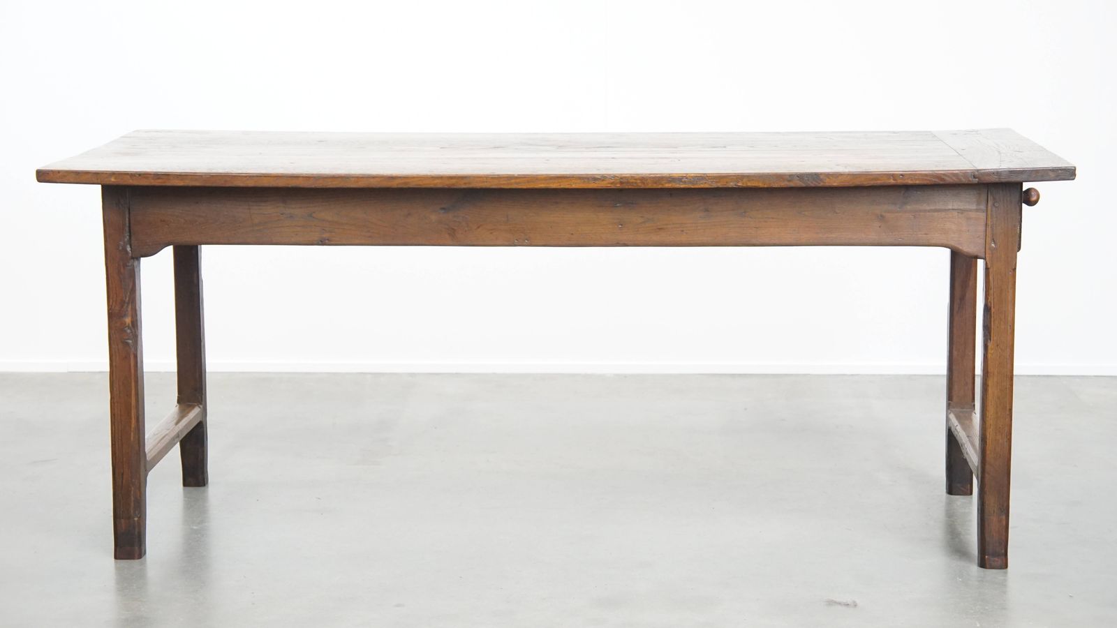 Beautiful Original Antique French Farm Chestnut Wood Dining Table For 4 To 6 People With Two Drawers From The Early 19th Century photo furniture