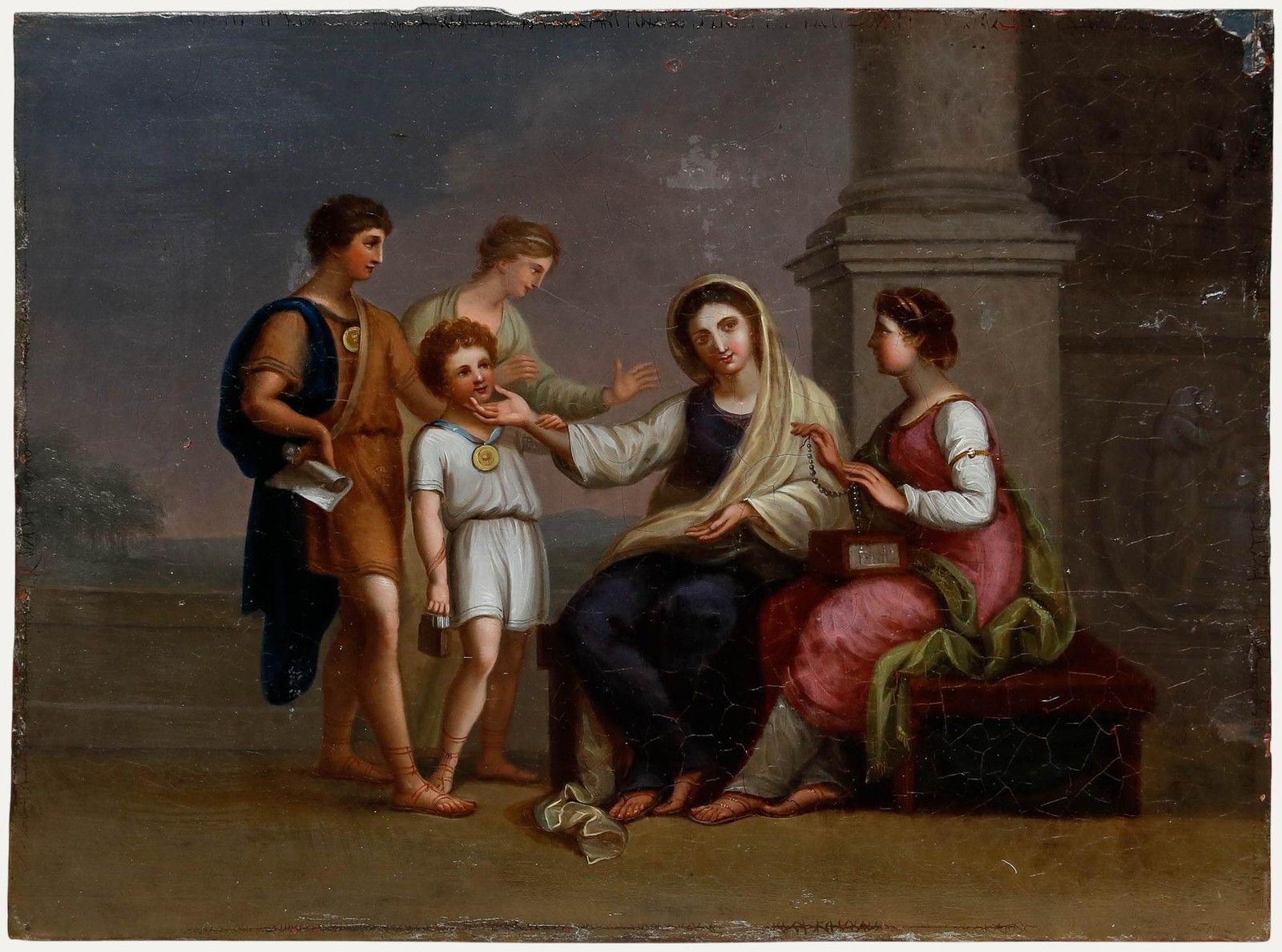 After Benjamin West Pra (1738 1820)  19th Century Oil, Cornelia And Her Children