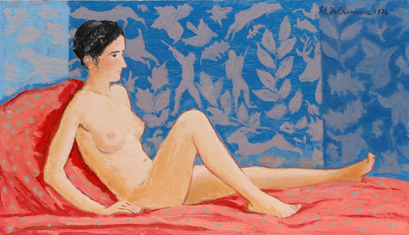 Georges Eugene Delhomme (1904 1989) 20th Century Oil, The Parisian photo furniture