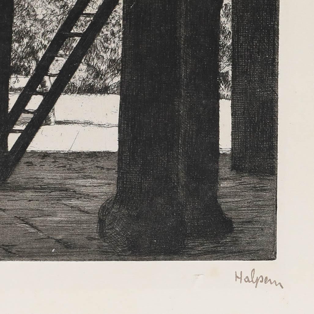Frederick Halpern (B.1909) Early 20th Century Etching, Courtyard In Cairo photo 195.0