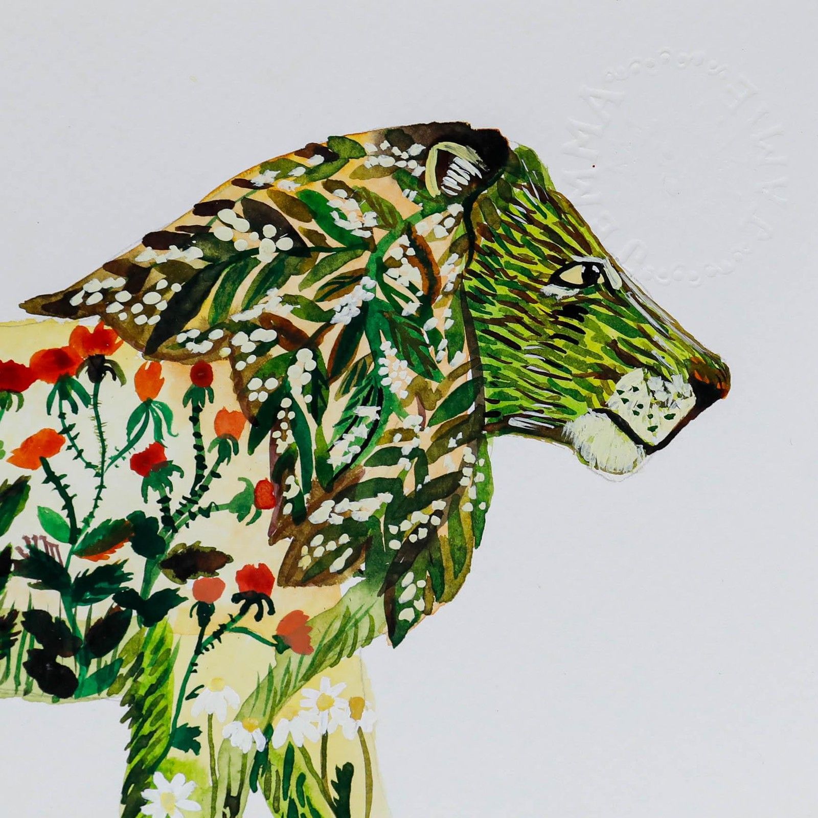 Jemma Jamie 2025 Watercolour, Flora Lion II photo Art