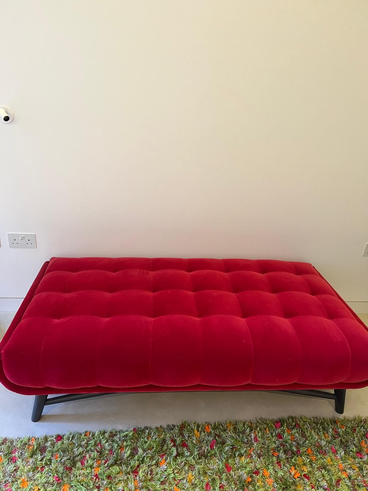 Roche Bobois   Red Velvet Sofa – Excellent Condition
