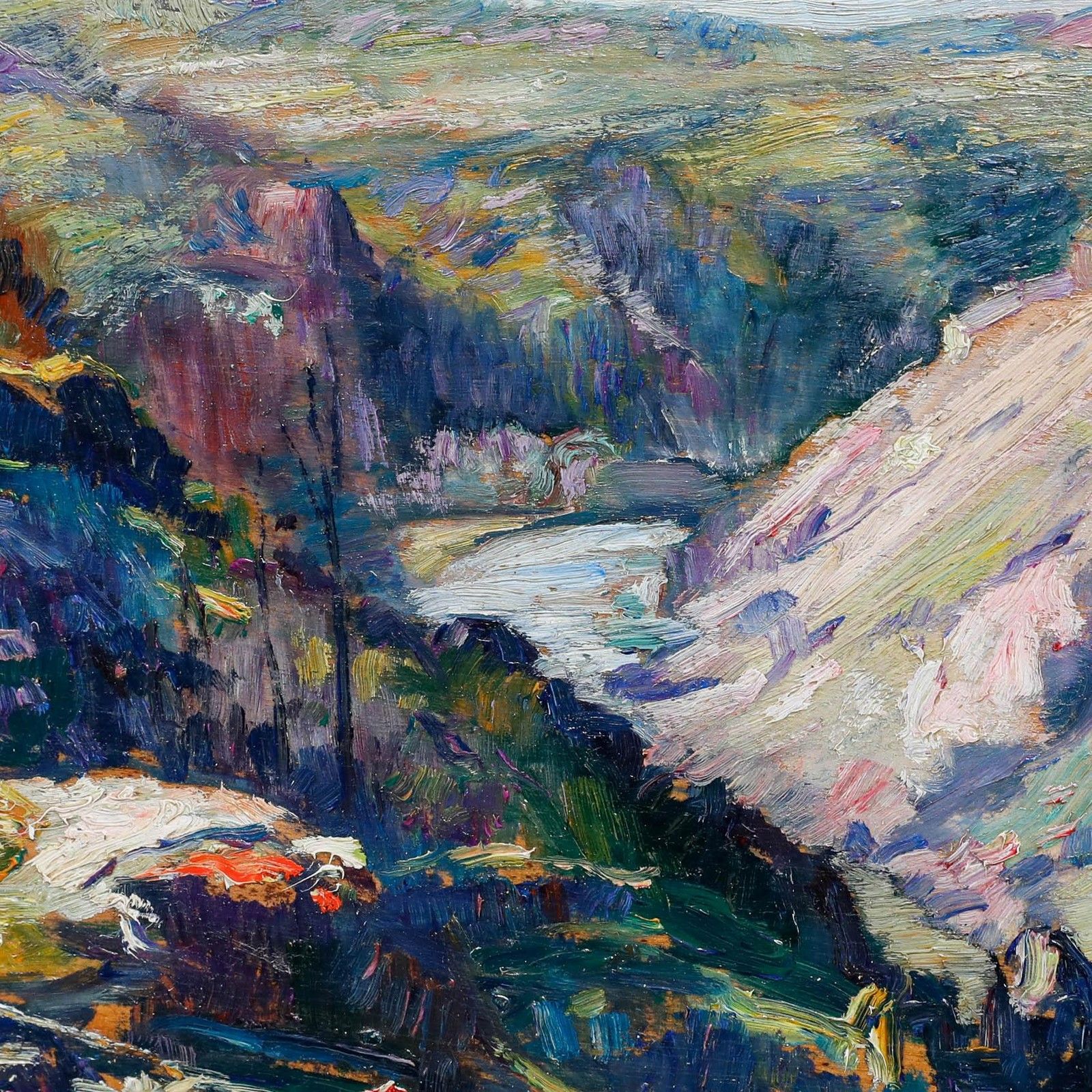 Francois Pycke (1890 1960) 1923 Oil, Gorge At The Foot Of Toledo photo Art