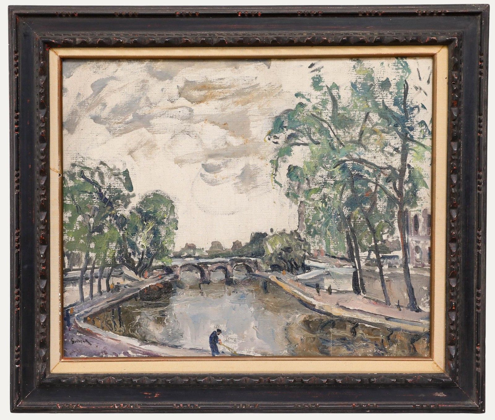 Herand Gulbenkian (1880 1968) Mid 20th Century Oil, Pont Neuf Bridge