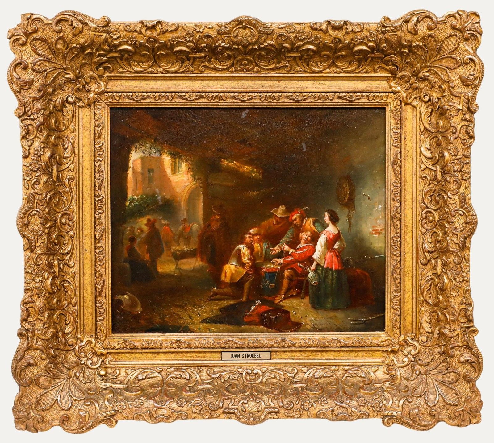 Johannes Anthonie Balthazar Strobel (1821 1905) Oil, The Lucky Dice