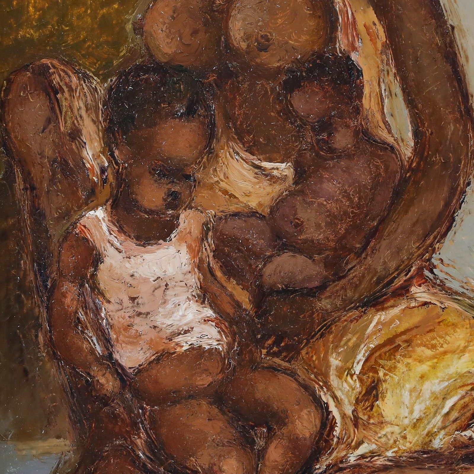 Carlo Jean Jacques (1943 1990)  20th Century Oil, A Mother's Love photo Art