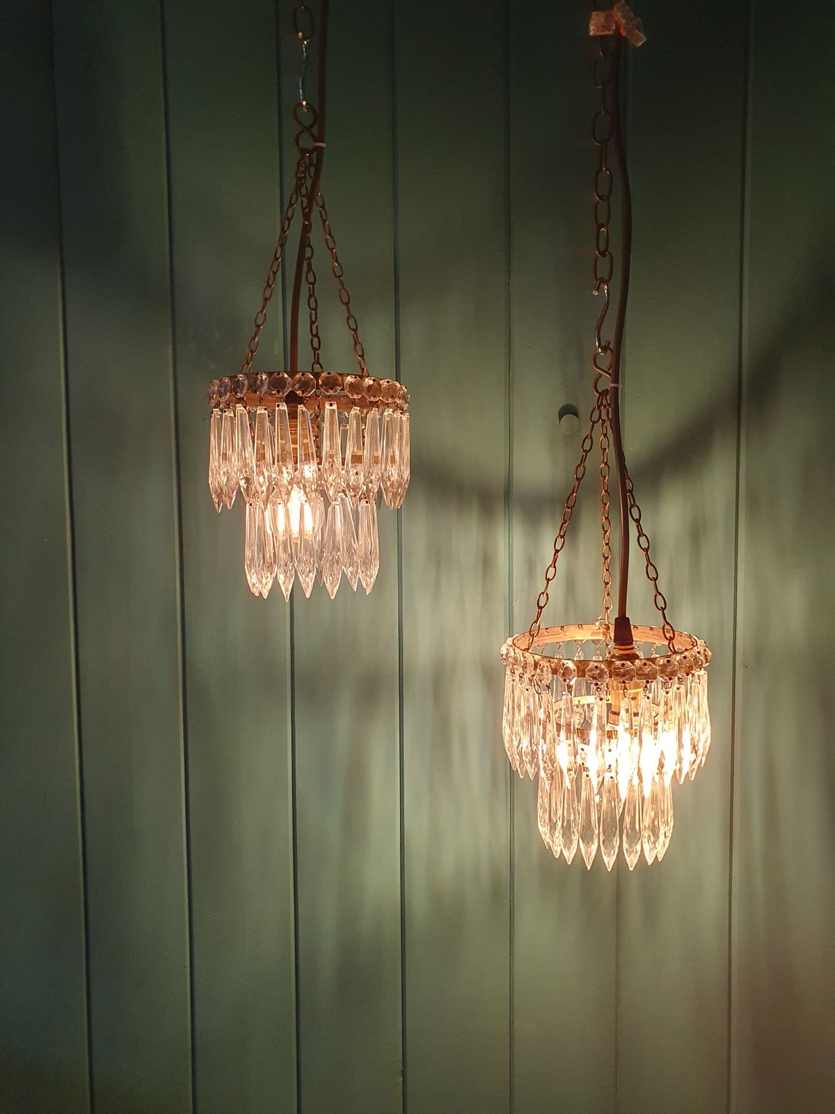 Early 20th Century Small Pair Of Spike Chandeliers photo furniture