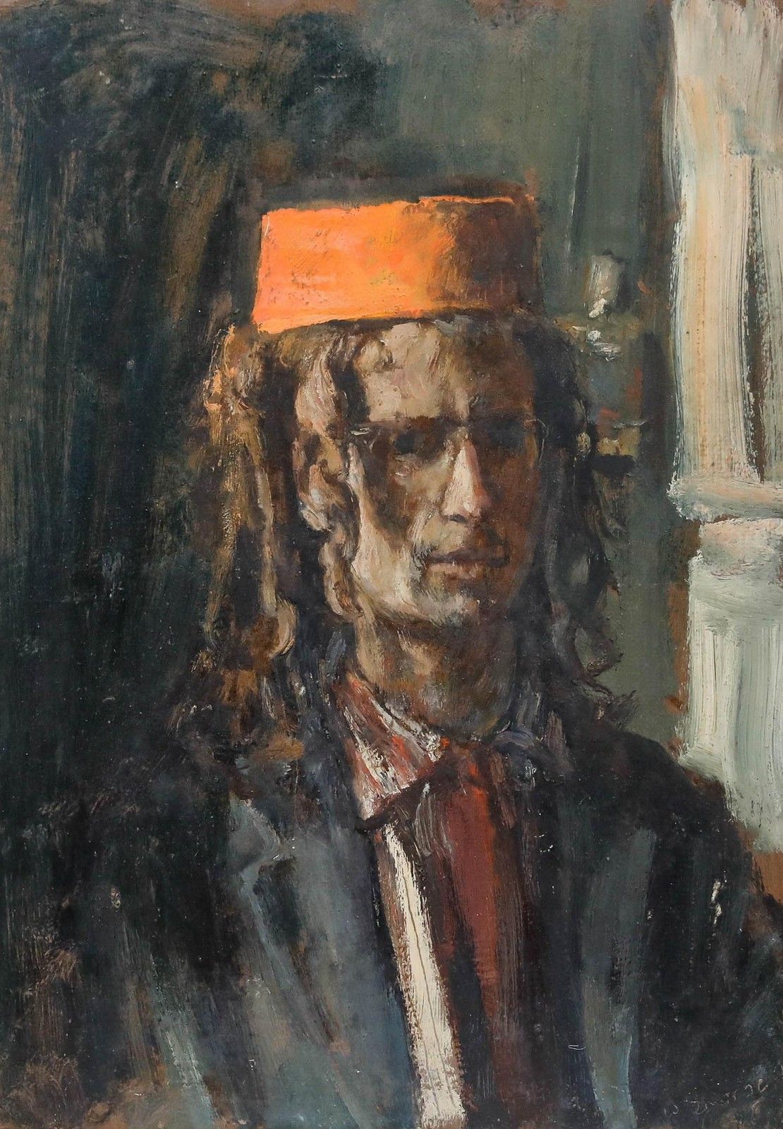 George Weissbort (1928 2013) 20th Century Oil, Man In A Fez photo furniture