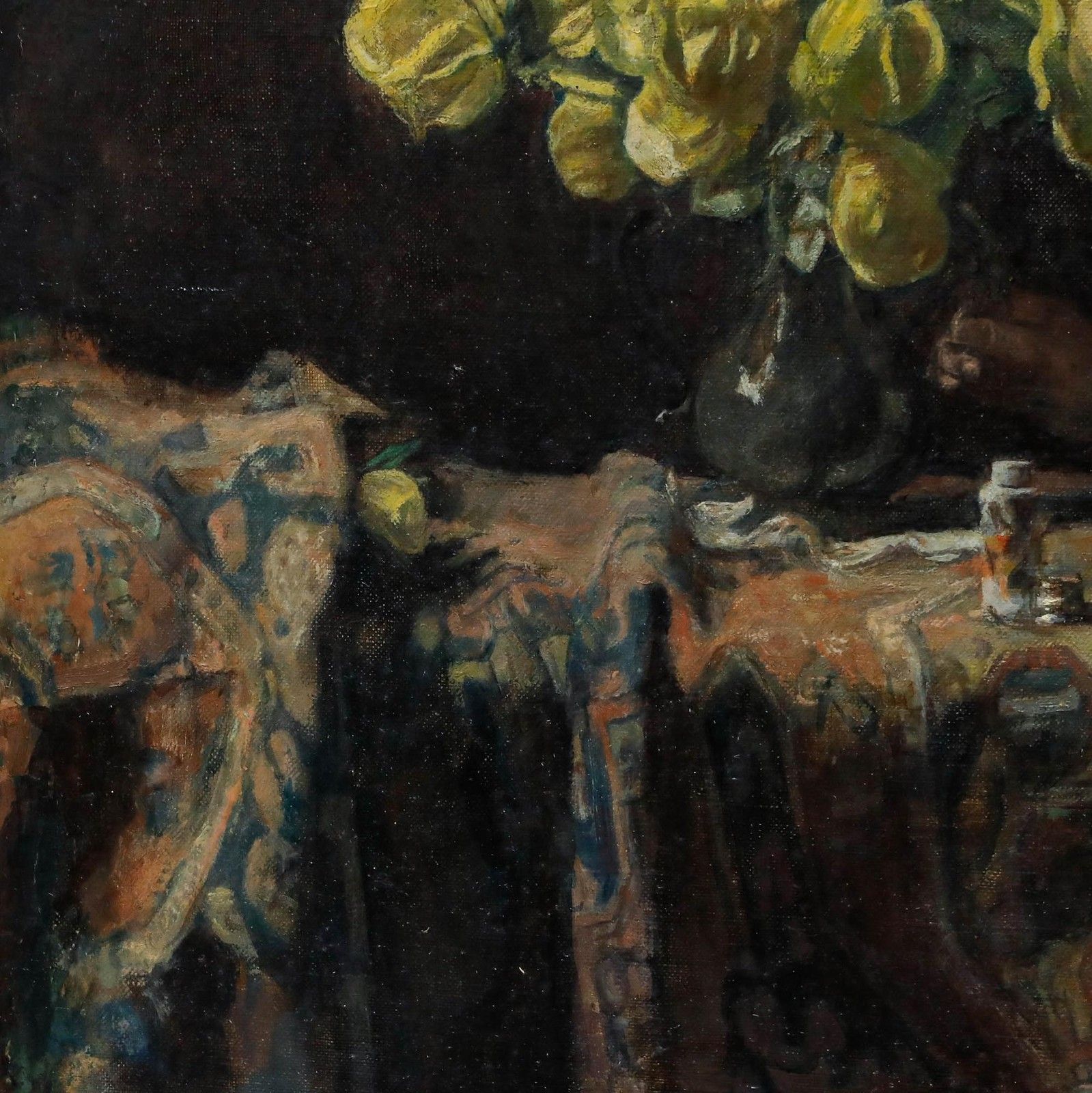 George Weissbort (1928 2013) Framed 20th Century Oil, Lady With Yellow Roses photo 550.0