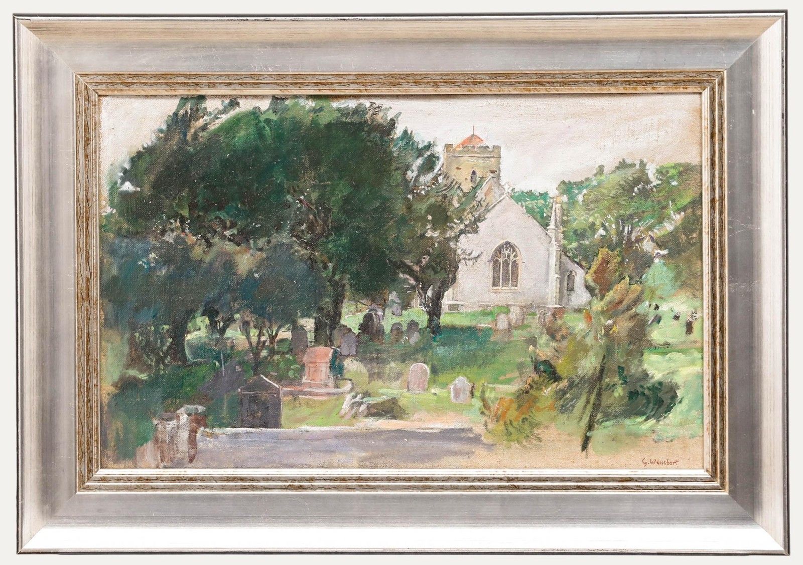 George Weissbort (1928 2013) 20th Century Oil, The Churchyard