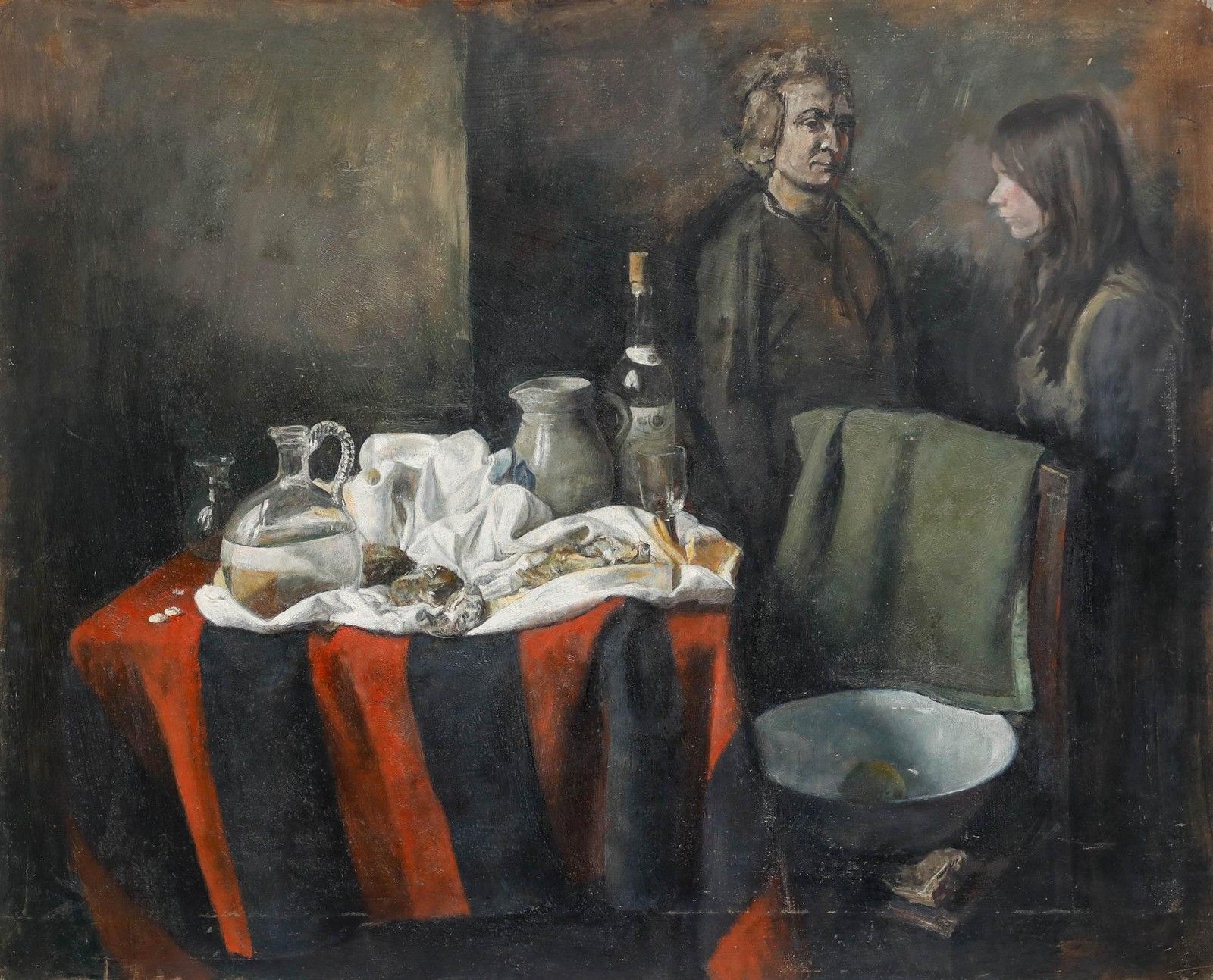 George Weissbort (1928 2013) 20th Century Oil, Still Life With Figures photo furniture
