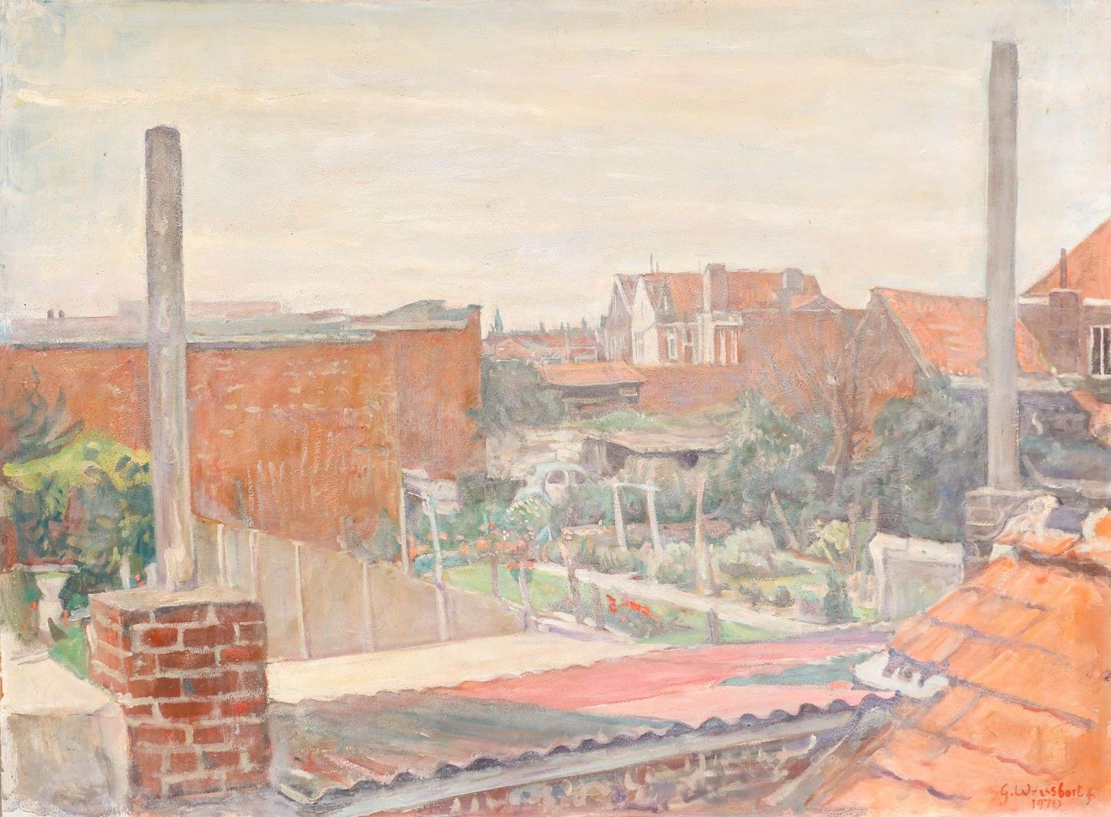 George Weissbort (1928 2013) 1970 Oil, The Garden In July photo furniture