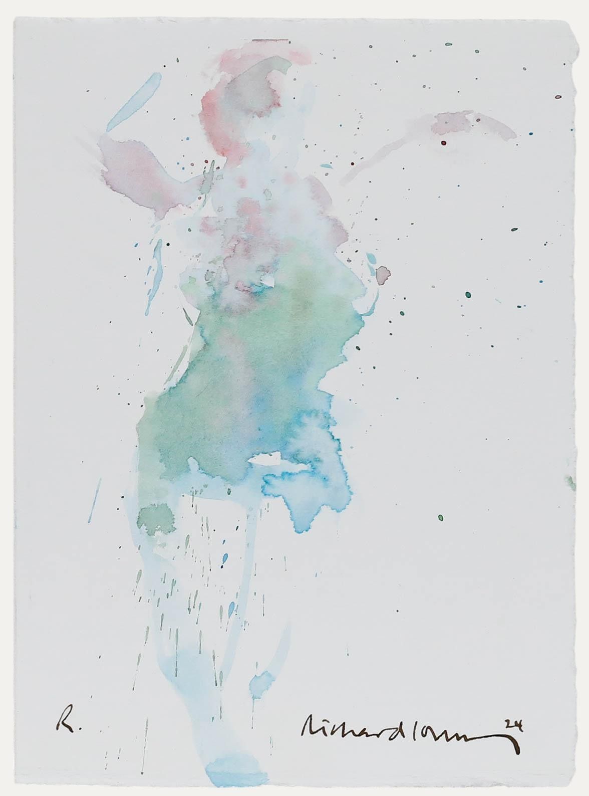 Richard J.S. Young 2024 Watercolour, Dynamic Nude