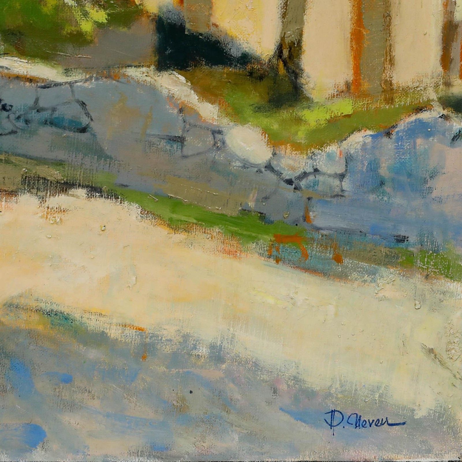 Pierre Neveu (B.1929) Contemporary Oil, The Old Church photo vinterior