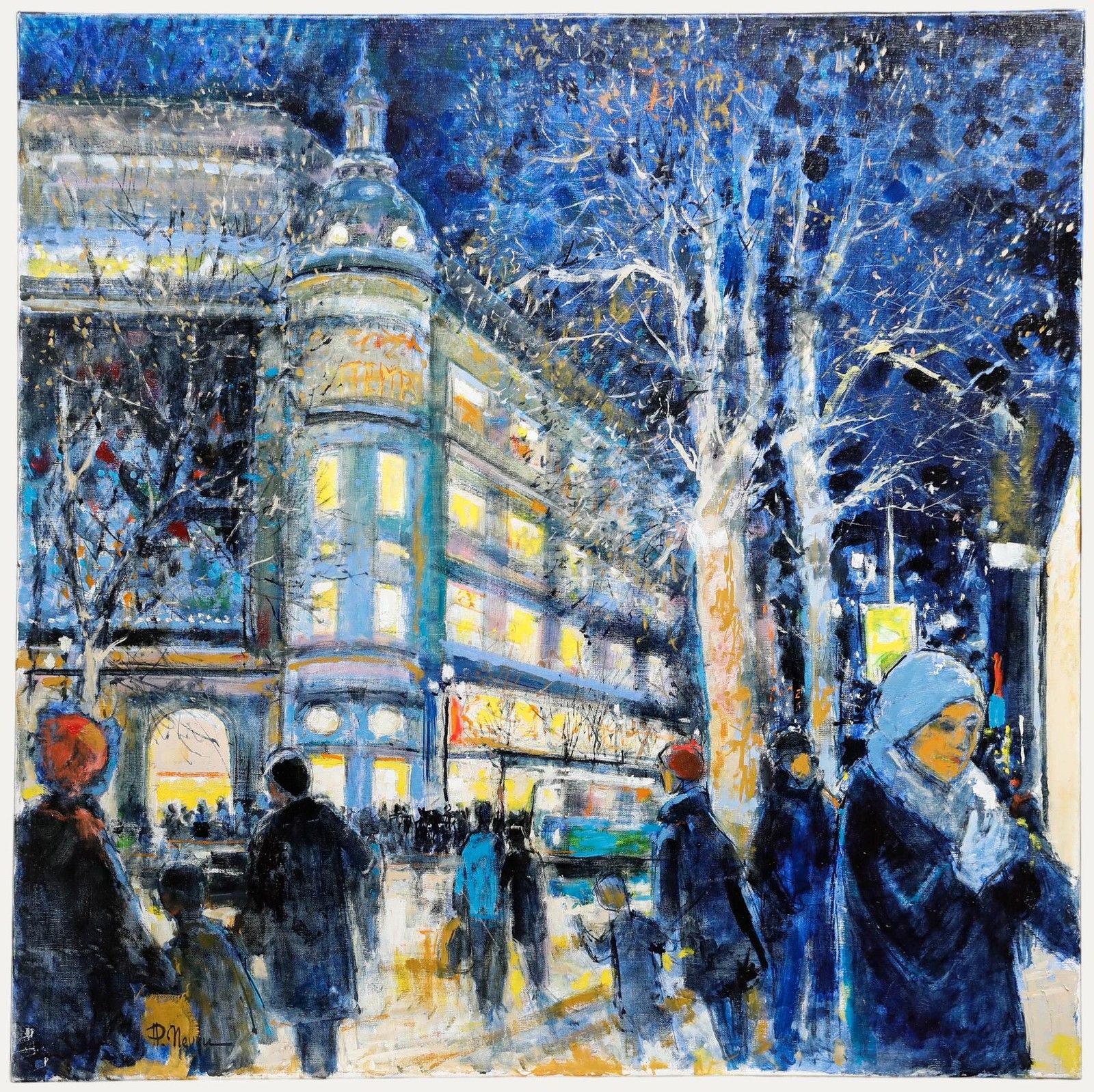 Pierre Neveu (B.1929) Contemporary Oil, Winter In Paris