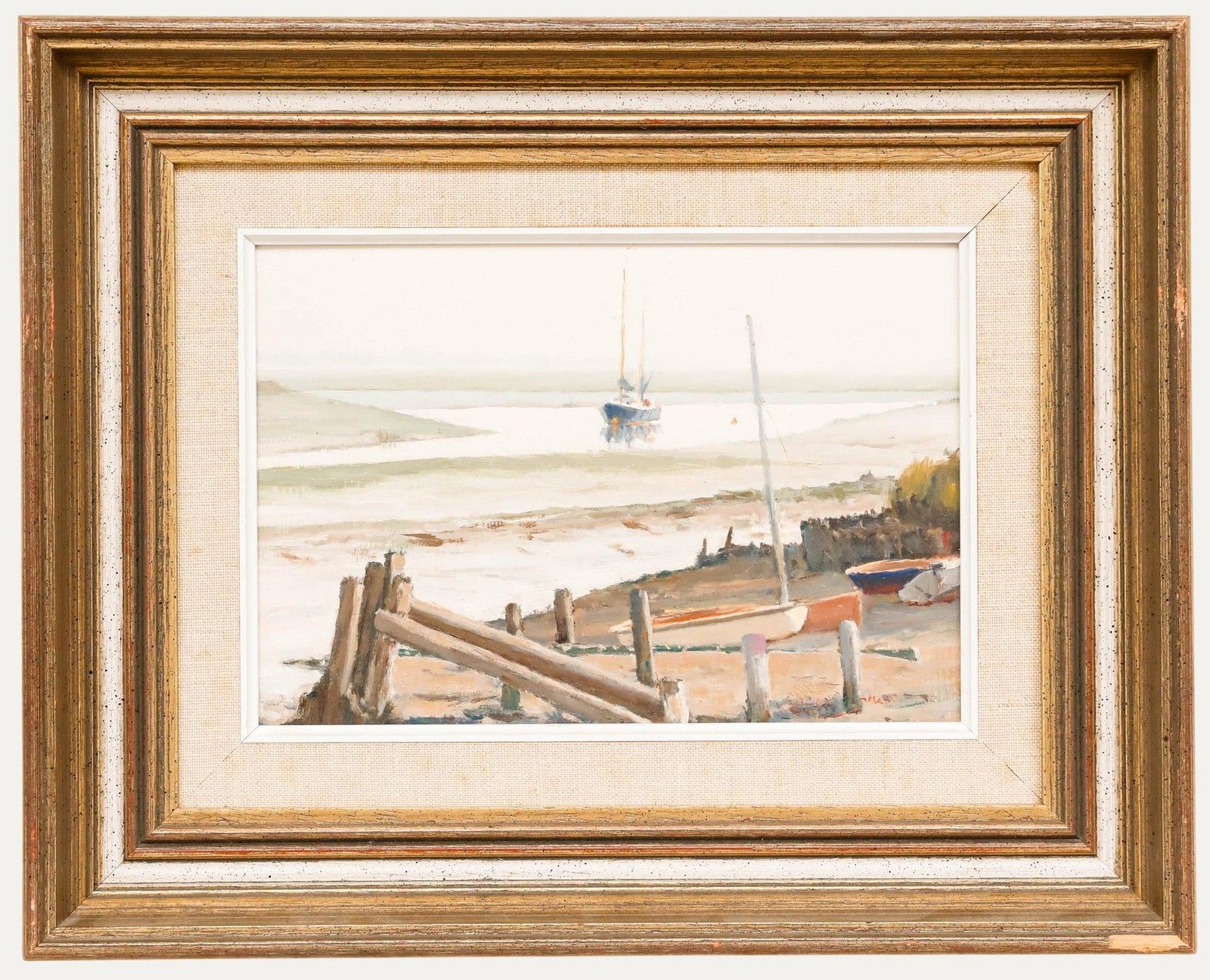 Roger Fisher Rsma (1919 1993) 1984 Oil, Low Tide, Landermere Wharf