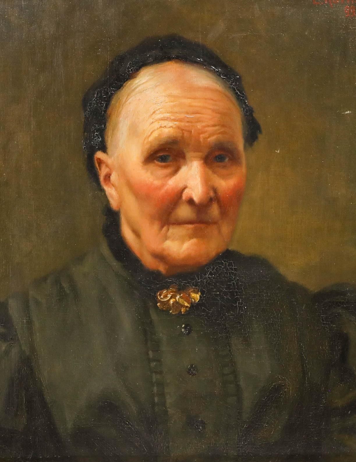 L. Roth  1899 Oil, Portrait Of A Widow photo furniture
