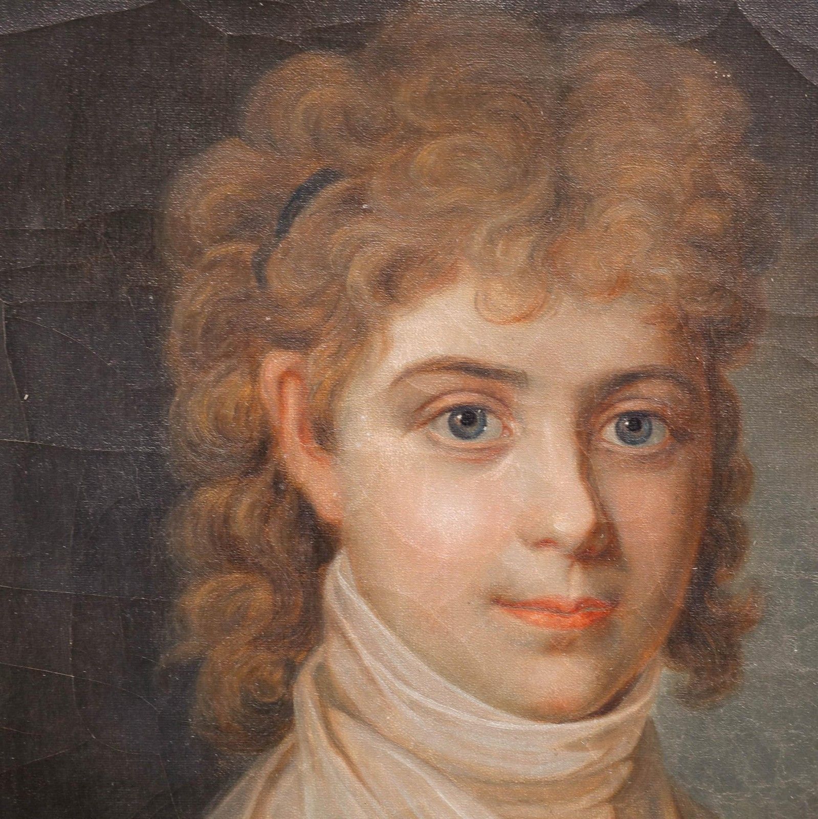 Fine 19th Century Oil Portrait Of A Girl With Golden Curls photo Art