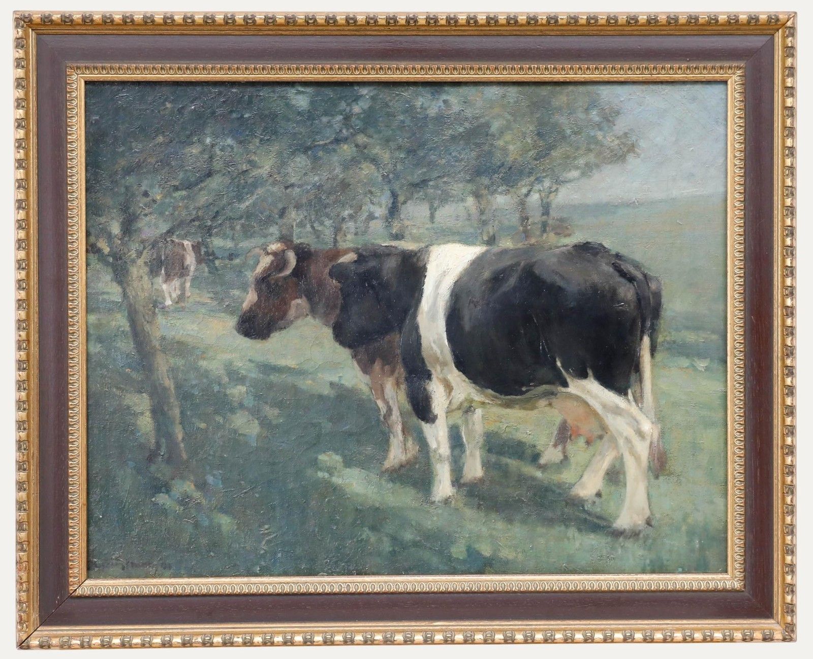 Bertram Walter Priestman (1868 1951) Framed Oil, Cows In Dappled Shade