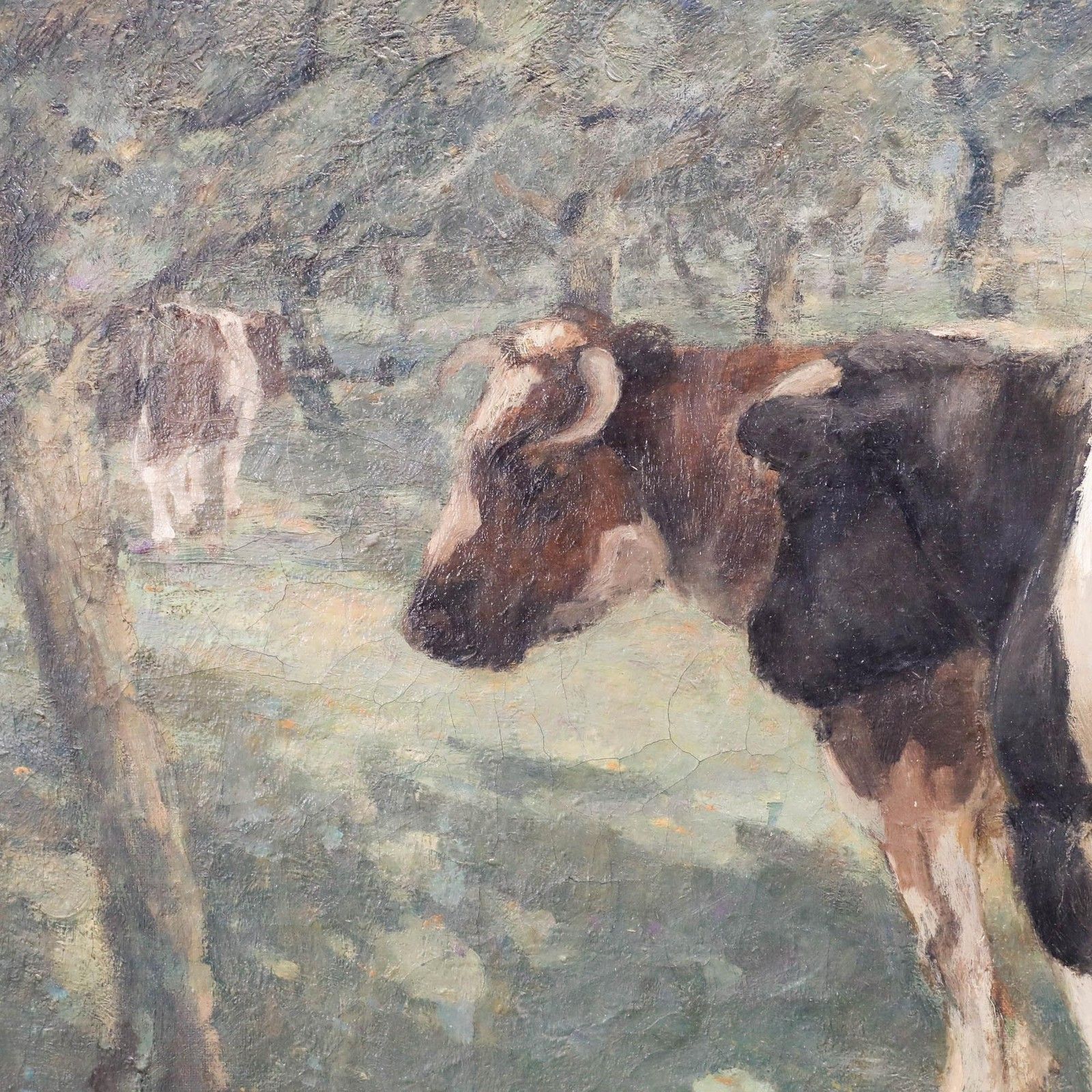 Bertram Walter Priestman (1868 1951) Framed Oil, Cows In Dappled Shade photo Art
