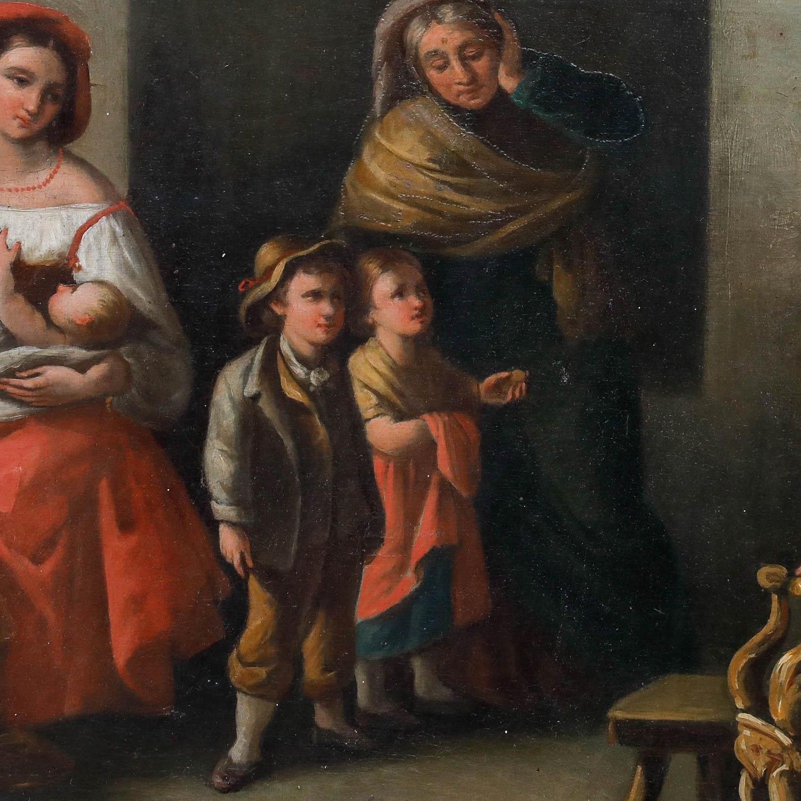 De Maria For Restoration 19th Century Oil, Family Portrait photo Art