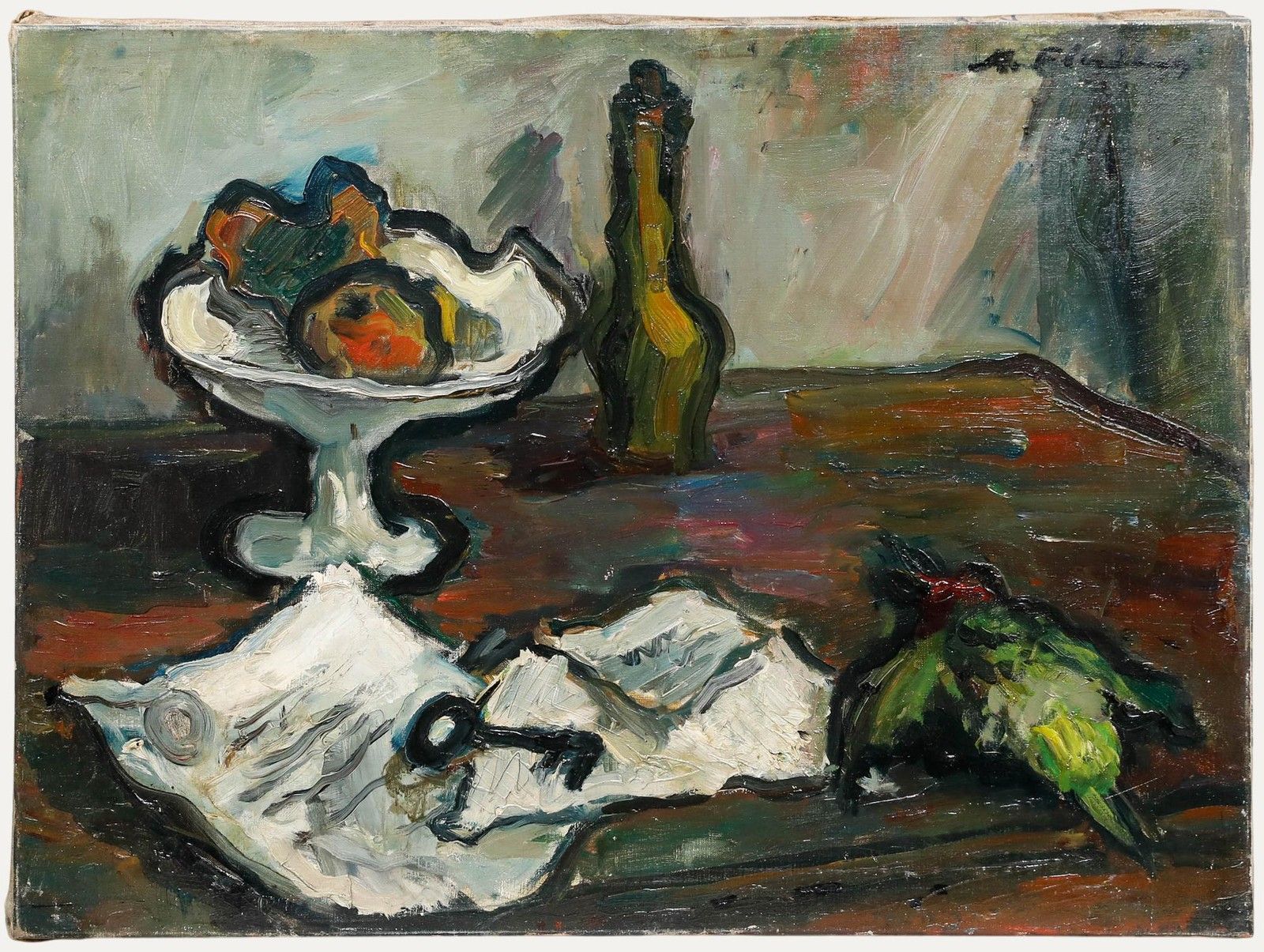 Madeleine Flaschner (1933 2022) 1960 Oil, Still Life With Key