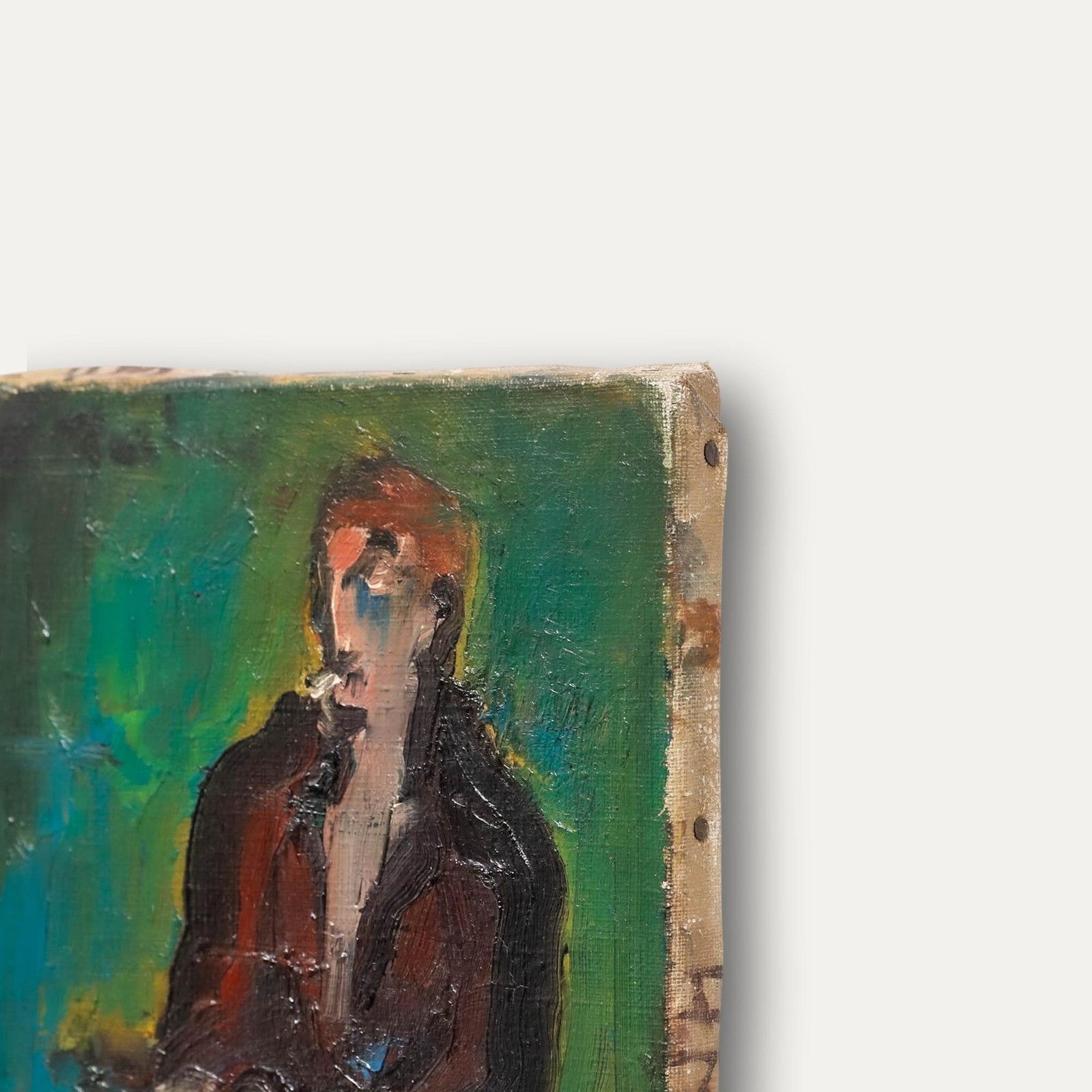 Madeleine Flaschner (1933 2022) Mid 20th Century Oil, The Bear Tamer, Medrano photo vinterior