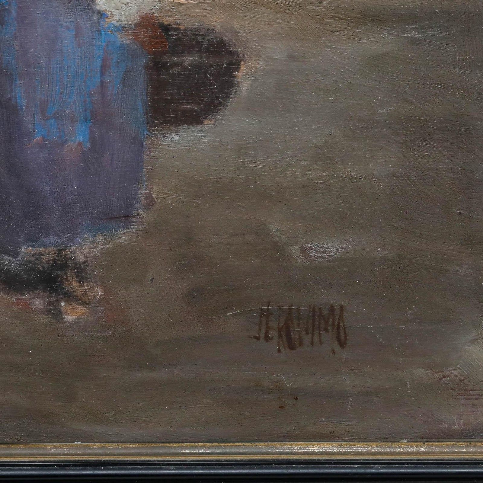 Jeronimo Muniz (B. 1938) Framed 20th Century Oil, A Day At The Market photo vinterior