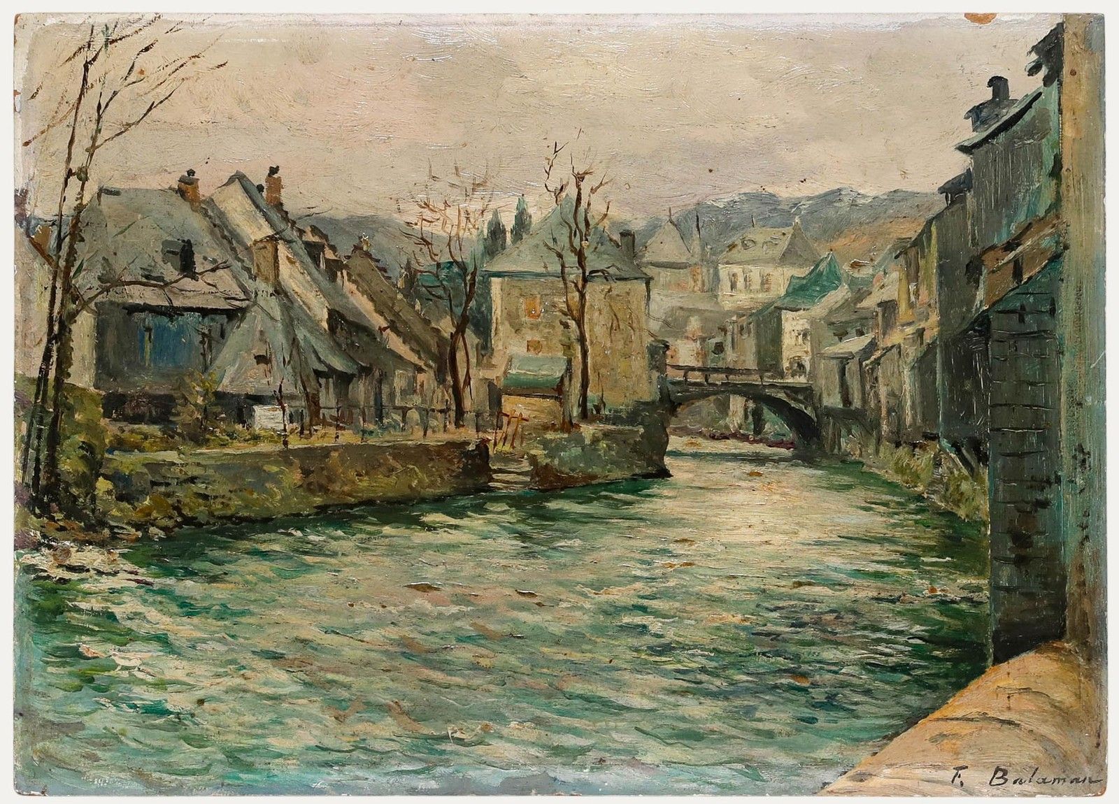 F. Balaman Mid 20th Century Oil, Cierp Gaud