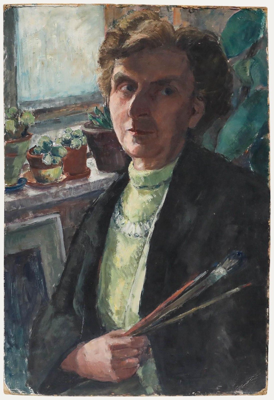 Susi Zimmermann (B.1883) Early 20th Century Oil, Artist's Self Portrait