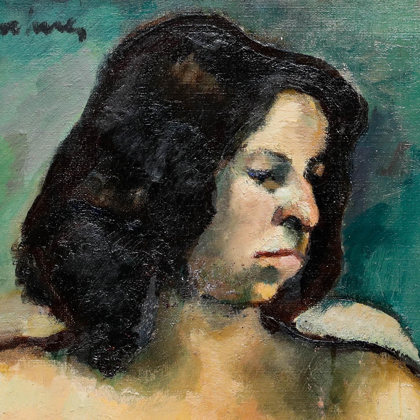 Madeleine Flaschner (1933 2022) 1950 Oil, Femme Espagnole photo Art