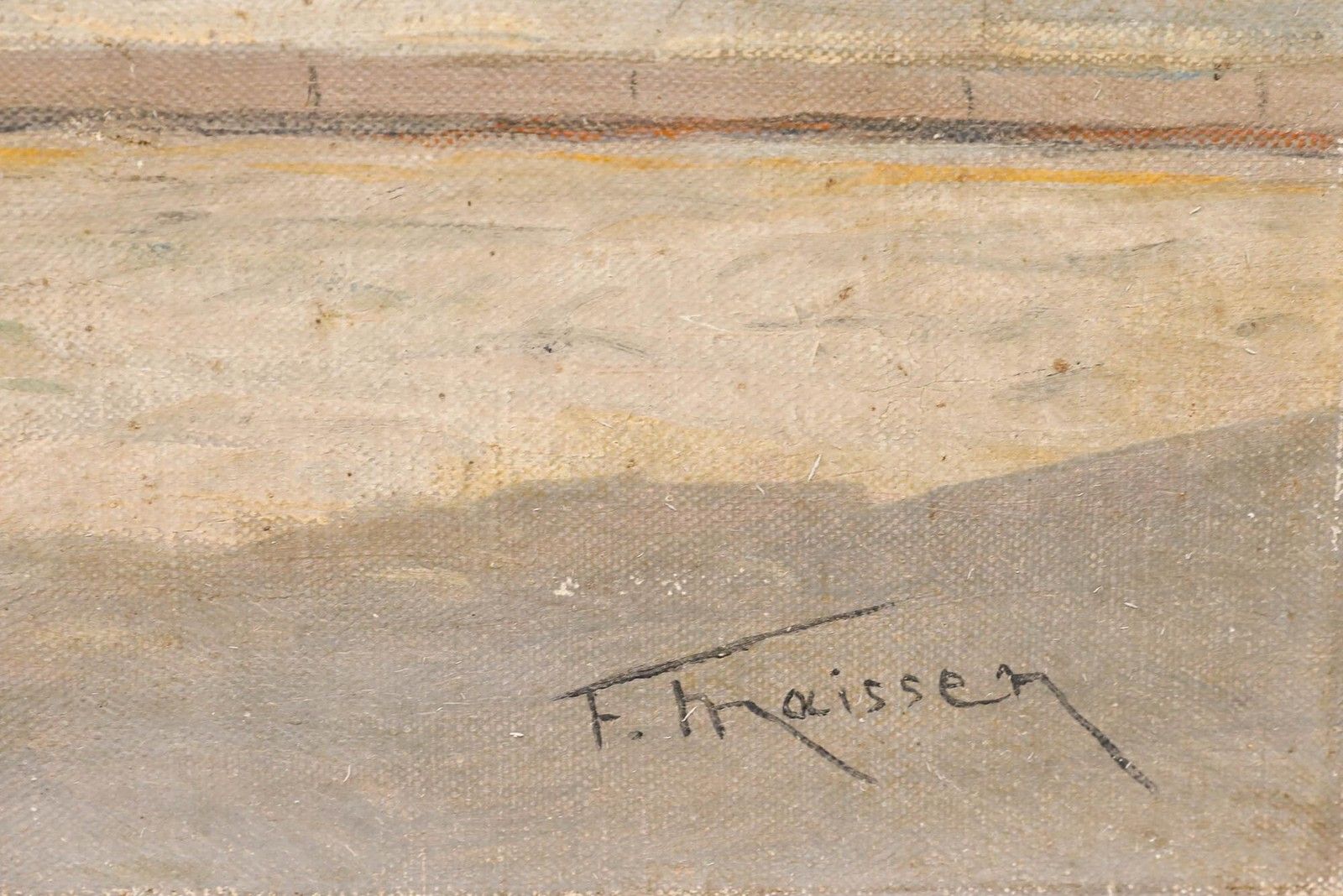 Fernand Maissen (1873 1954)  Early 20th Century Oil, Summer Evening Street photo vinterior