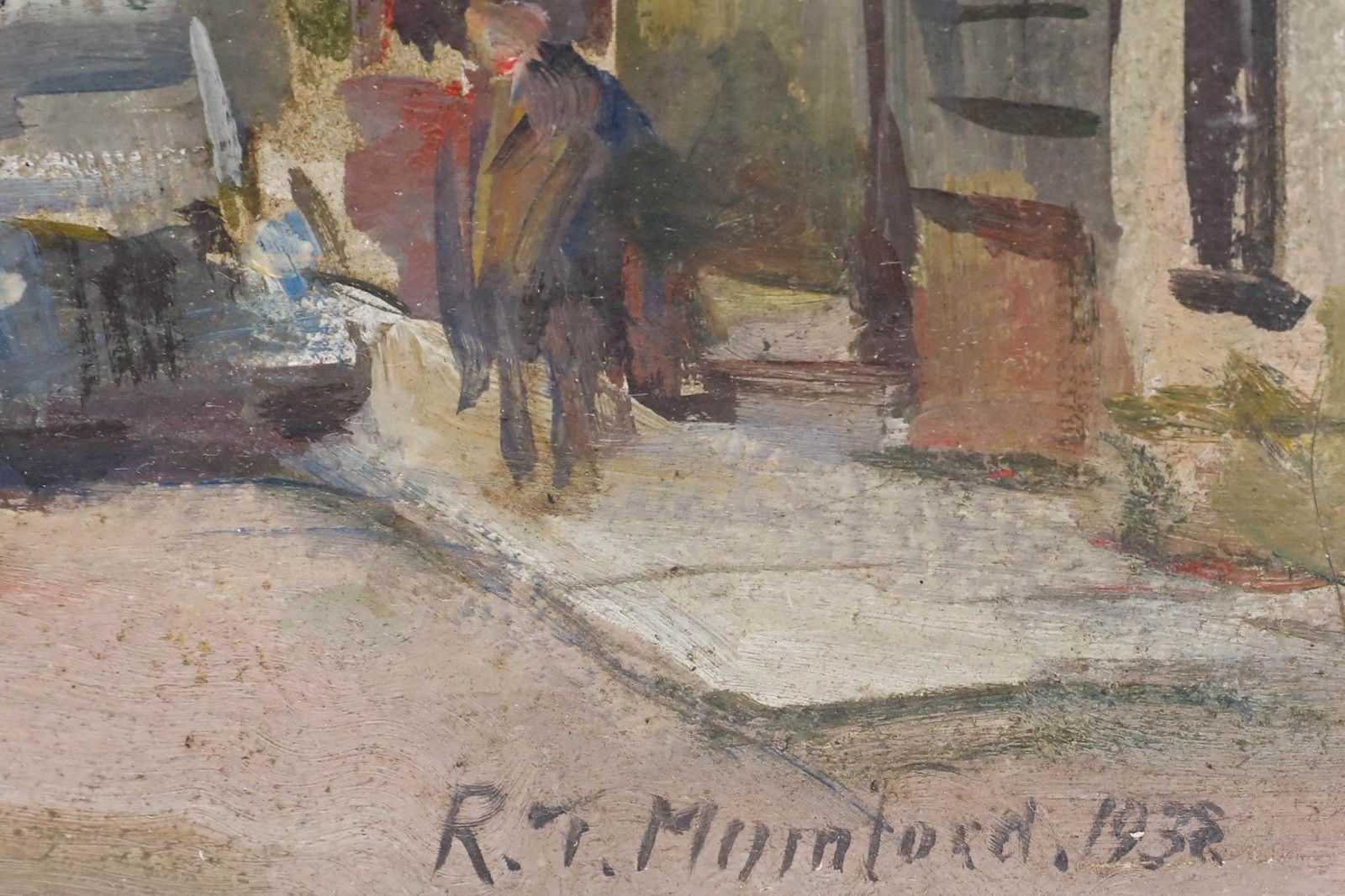 Robert T. Mumford (1895 1939) 1938 Oil, Northern Street Scene photo vinterior