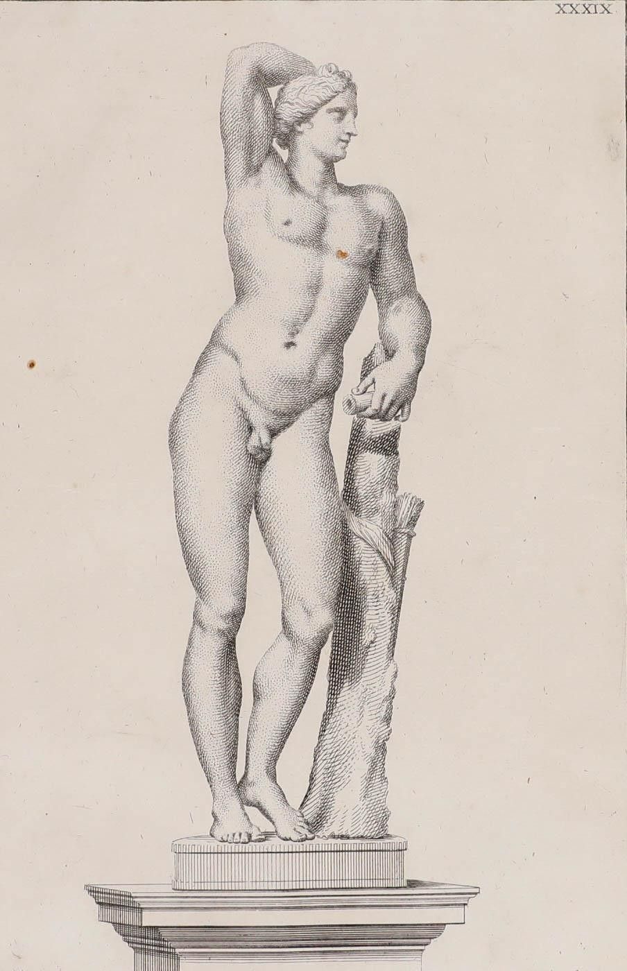 Sir Nicolas Dorigny (1658 1746) 18th Century Etching, Apollino photo furniture