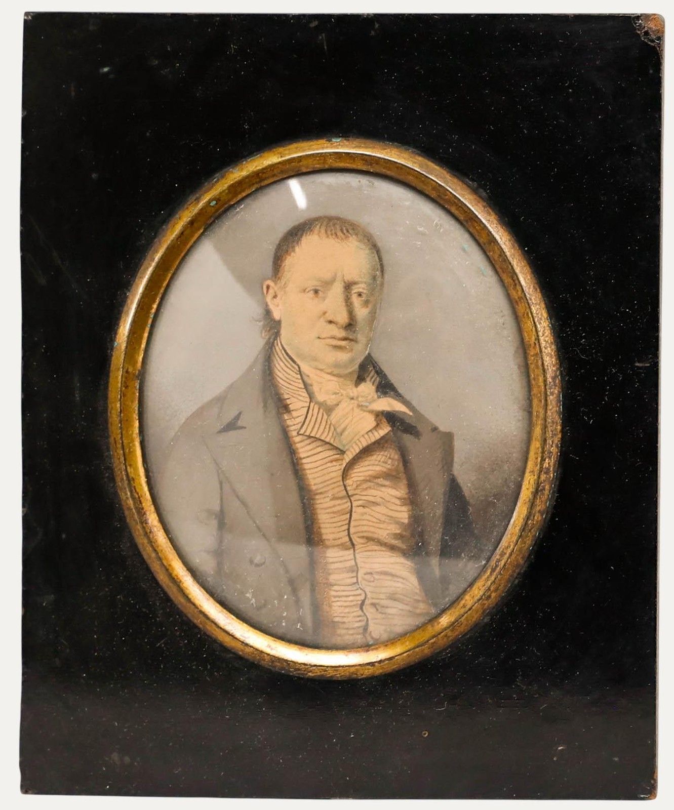 Miniature Early 19th Century Watercolour Portrait Of A Gentleman