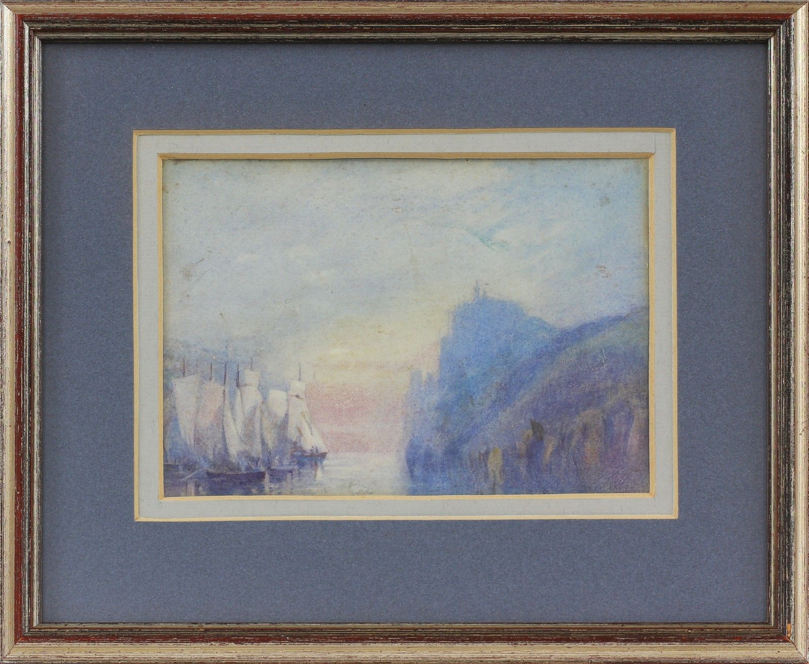 Watercolour By A. Poole.  Seascape After J. M. W. Turner R. A. 'On The Rhine' photo for sale