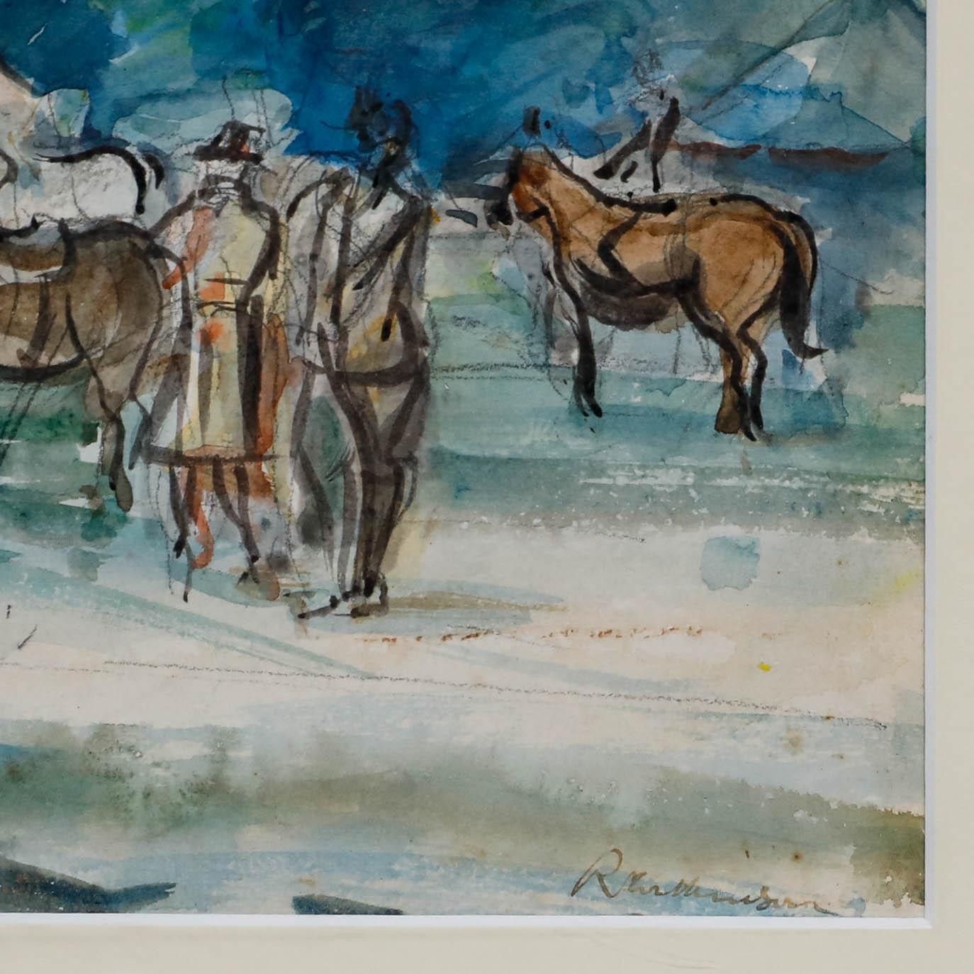 Reginald Wilkinson 1946 Watercolour, Gymkhana At Somerley Park photo vinterior