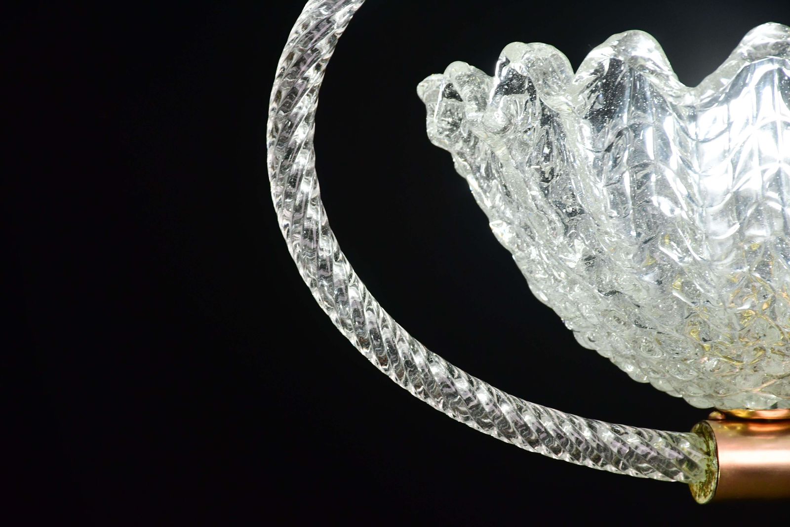 Charming Art Decò Barovier & Toso Pendant Light Chandelier Murano Glass, 1950s photo buy