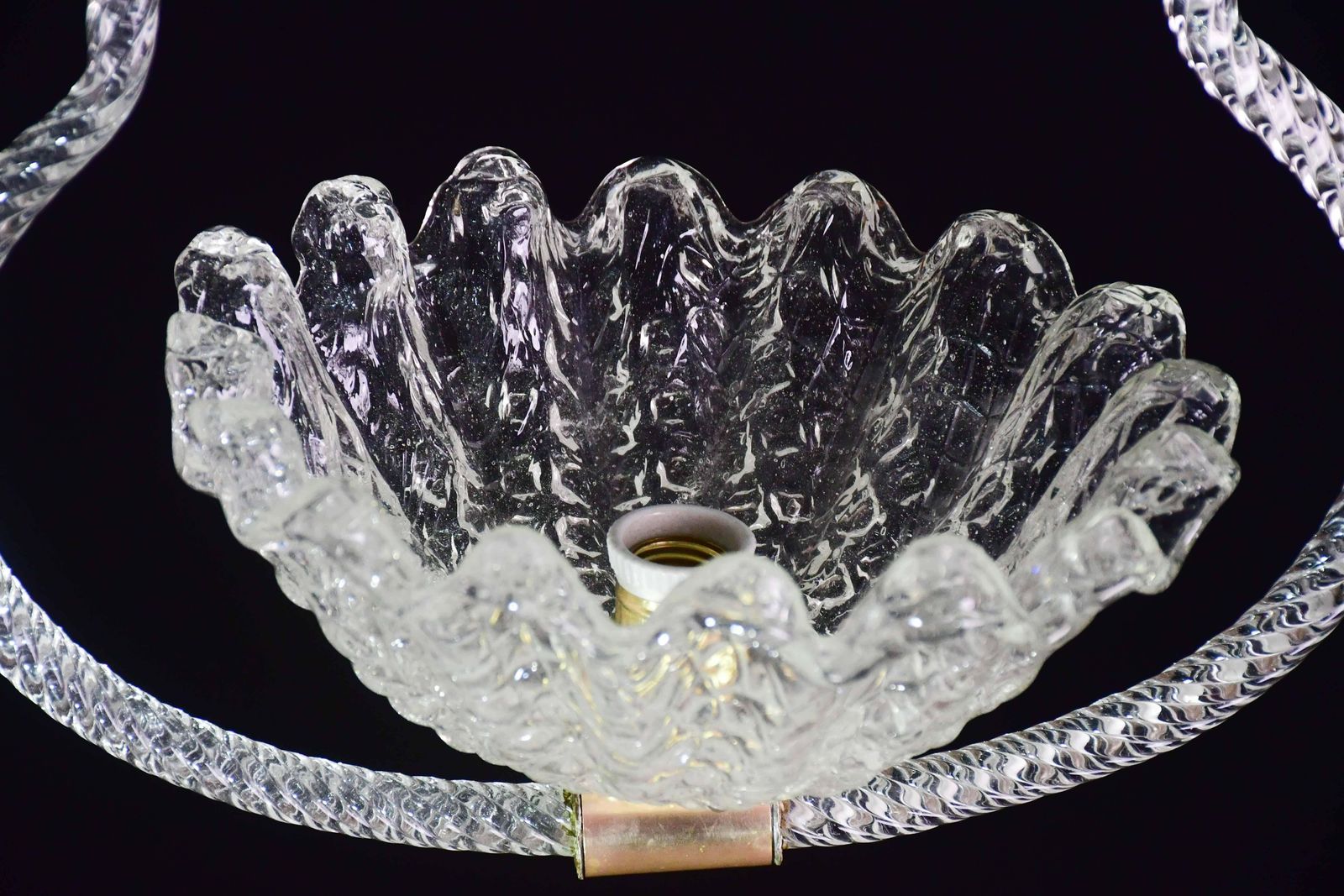 1341.0 Charming Art Decò Barovier & Toso Pendant Light Chandelier Murano Glass, 1950s photo