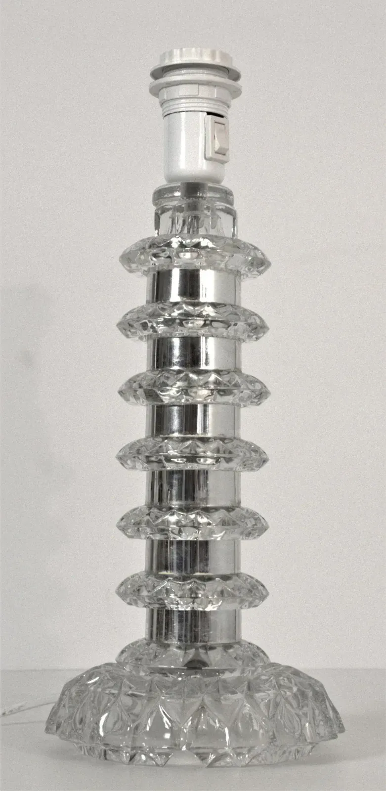 Glass And Chrome Table Lamp By Carl Fagerlund For Orrefors, Sweden, 1960s photo vintage