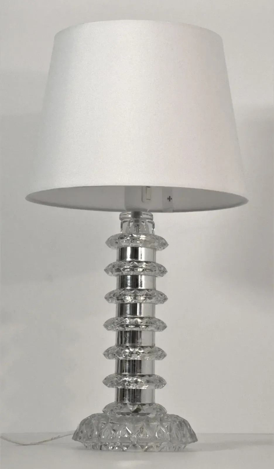 photo vinterior Glass And Chrome Table Lamp By Carl Fagerlund For Orrefors, Sweden, 1960s