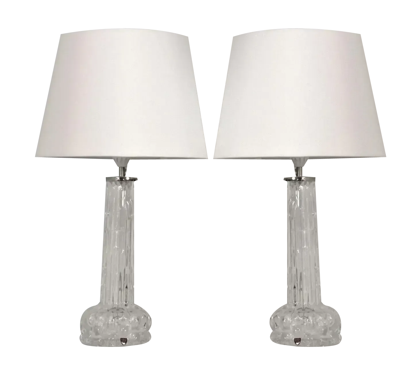 Art Glass Table Lamps By Carl Fagerlund For Orrefors, 1950s, Set Of 2